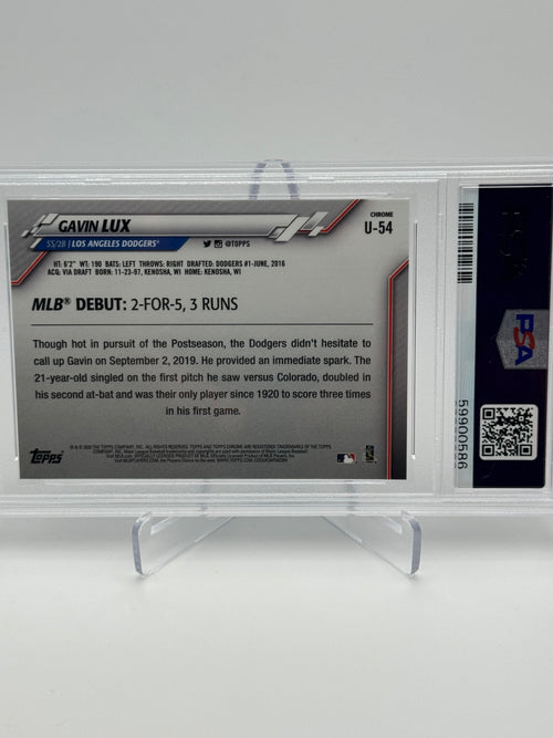 2020 Topps Chrome Update Gavin Lux #U54 PSA 9