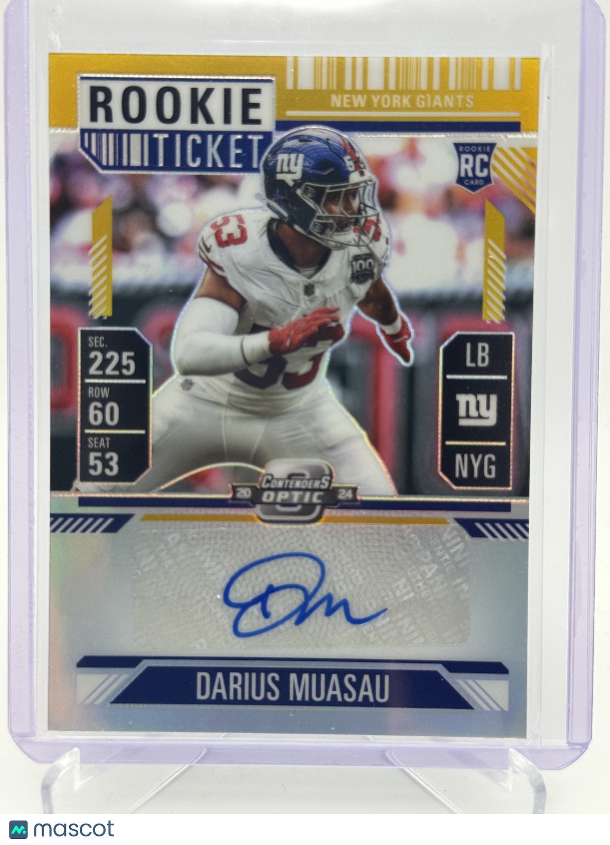 2024 CONTENDERS OPTIC DARIUS MUASAU AUTO GOLD /10 ROOKIE RC