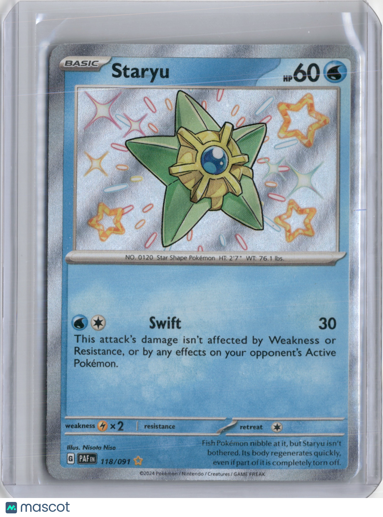 2024 PALDEAN FATES STARYU SHINY RARE #118/091