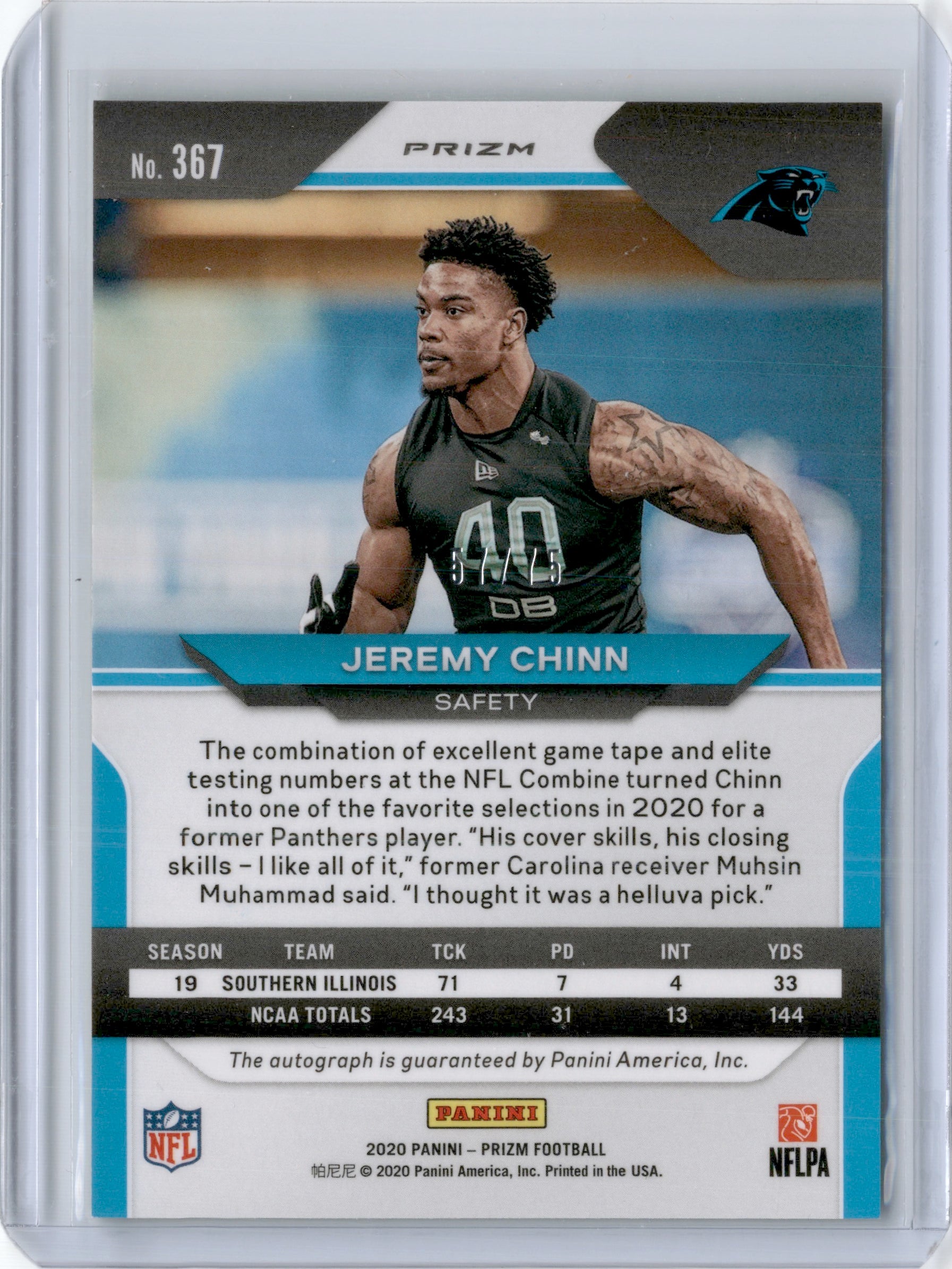 2020 PANINI PRIZM GREEN SCOPE ROOKIE AUTO RC /75