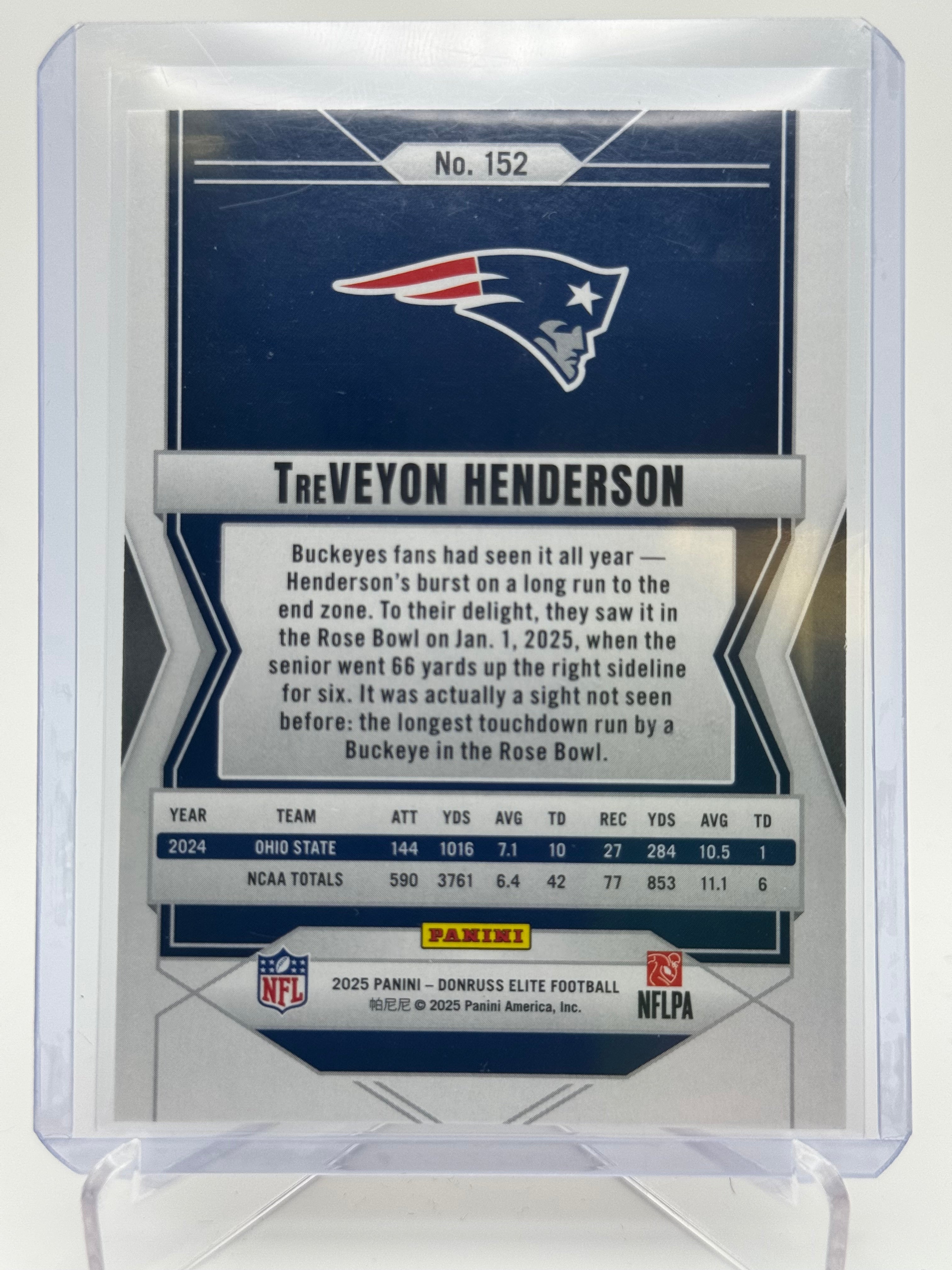 2025 DONRUSS ELITE TREVEYON HENDERSON /199 ROOKIE RC
