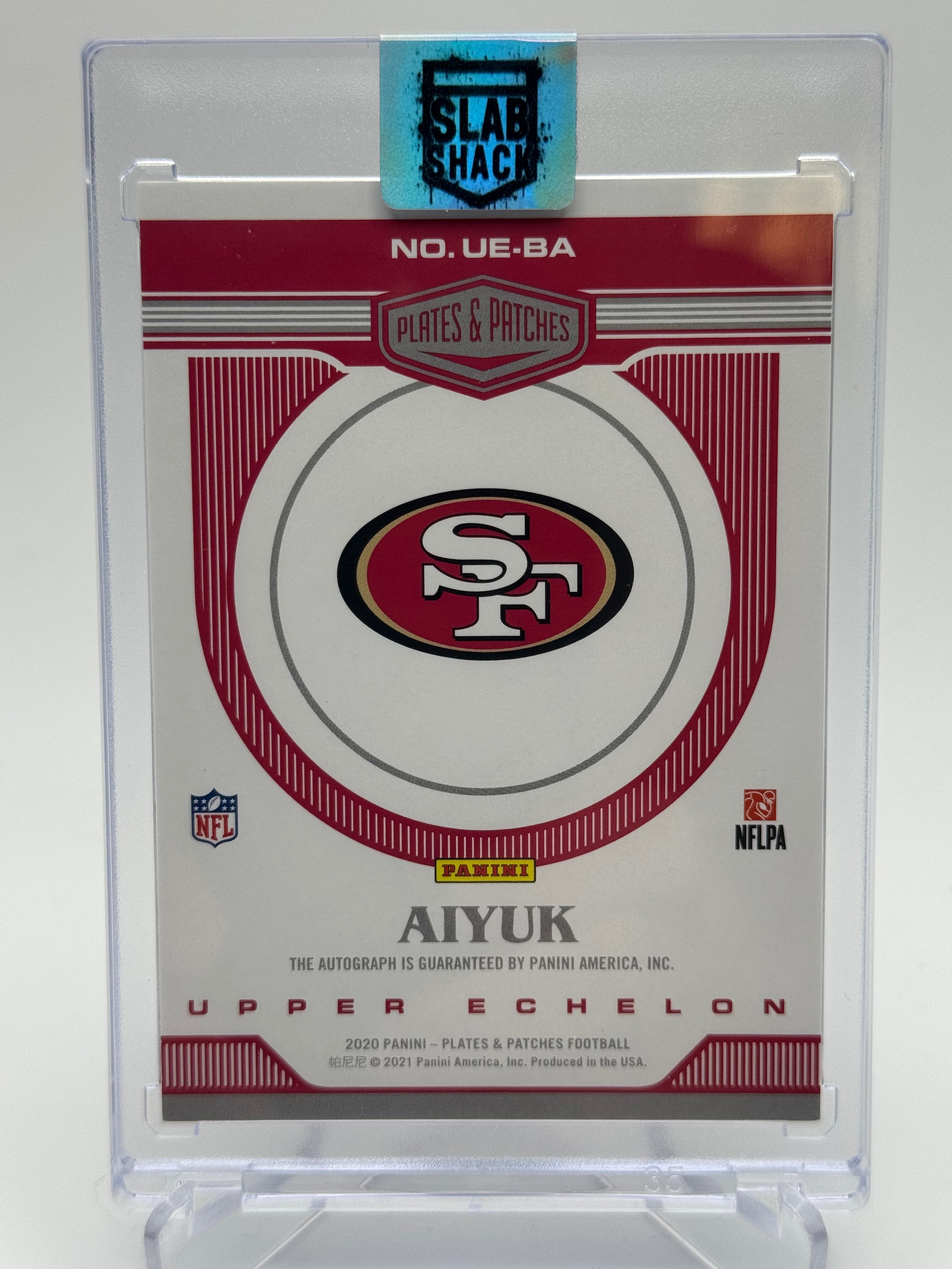 2020 PLATES & PATCHES BRANDON AIYUK UPPER ECHELON RC AUTO /30