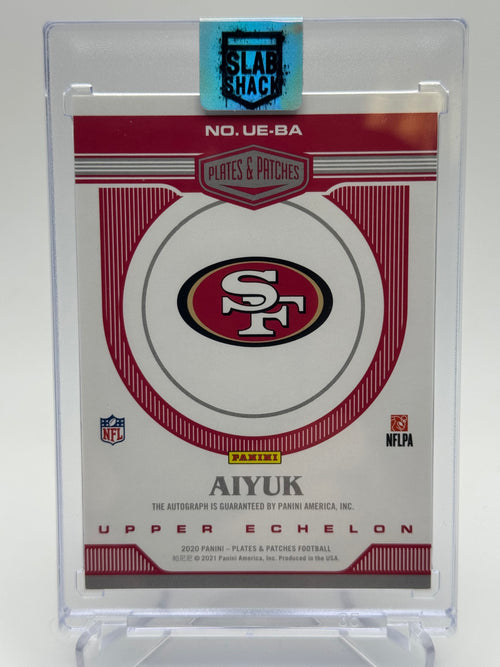 2020 PLATES & PATCHES BRANDON AIYUK UPPER ECHELON RC AUTO /30