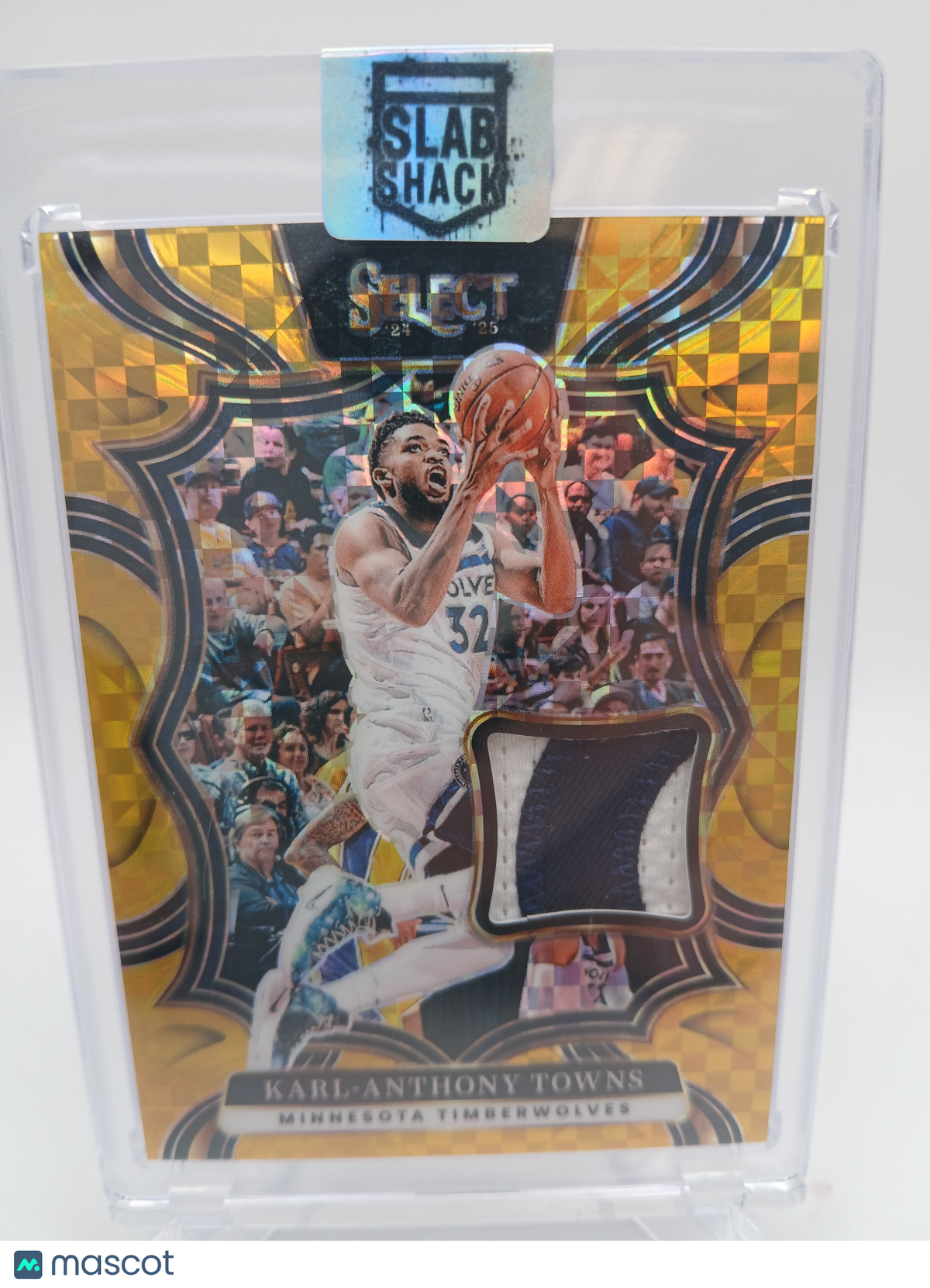 2024 SELECT KARL ANTHONY TOWNS GOLD PRIZM GAME WORN PATCH /10
