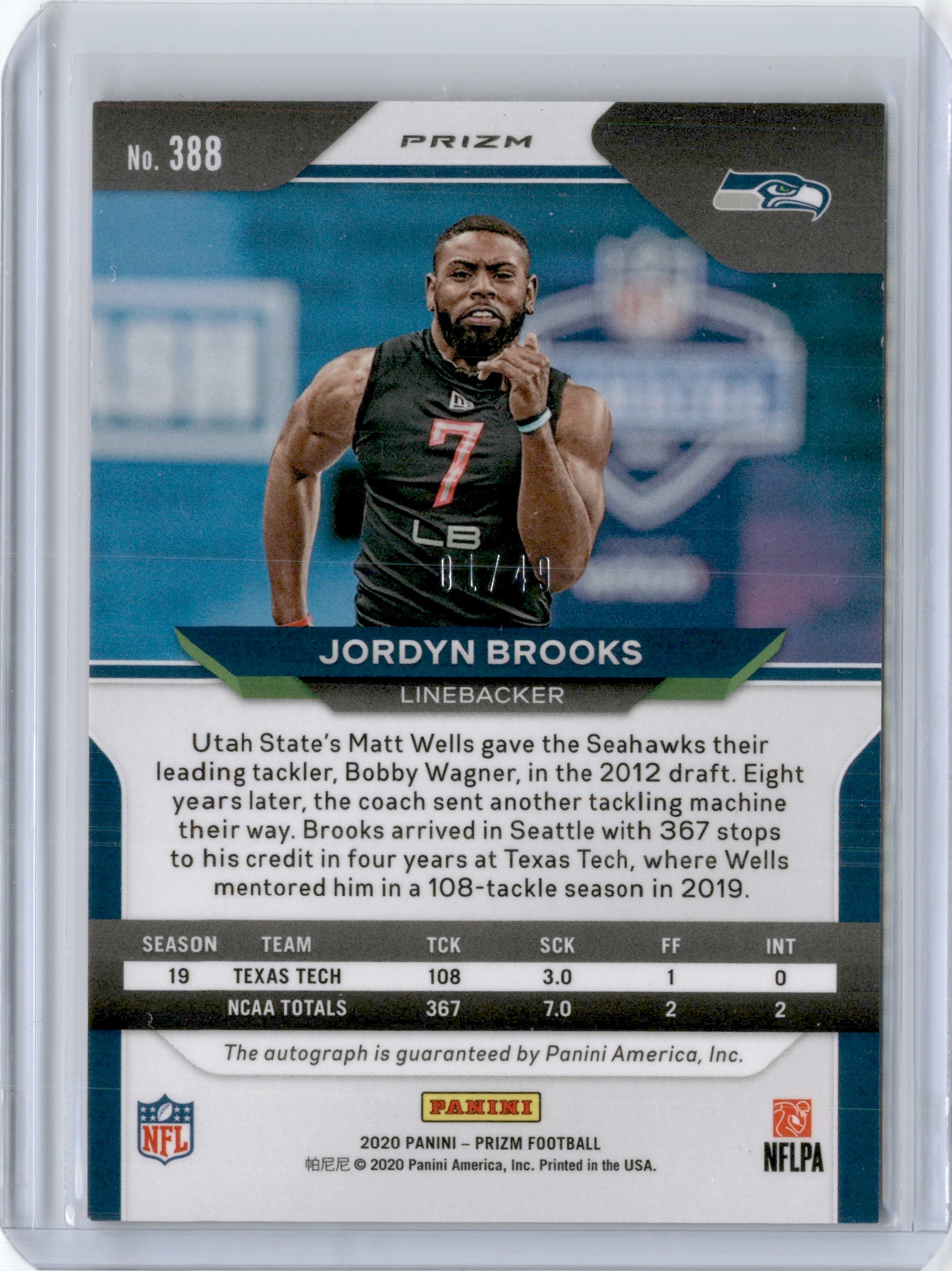 2020 PANINI PRIZM PURPLE POWER ROOKIE AUTO RC /49