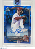 2025 BOWMAN QUINN MATHEWS 1ST CHROME PROSPECT AUTO SAPPHIRE REFRACTOR /199 RC