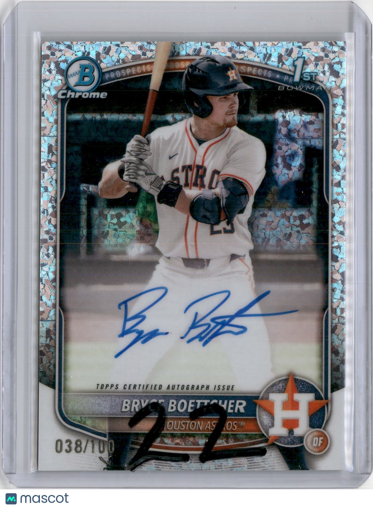 2025 BOWMAN CHROME 1ST BRYCE BOETTCHER MINI DIAMOND AUTO ROOKIE RC /100