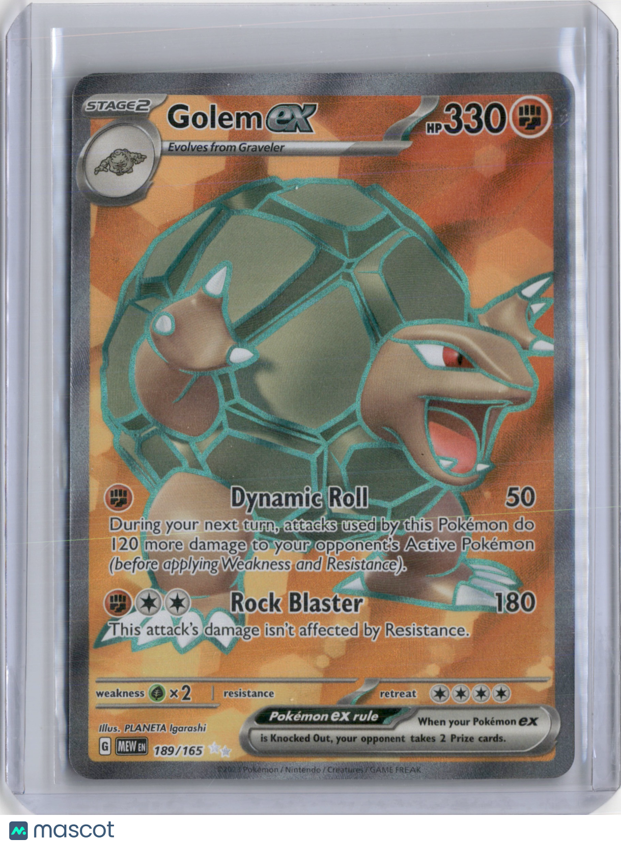 2023 151 COLLECTION GOLEM EX HYPER RARE #189/165