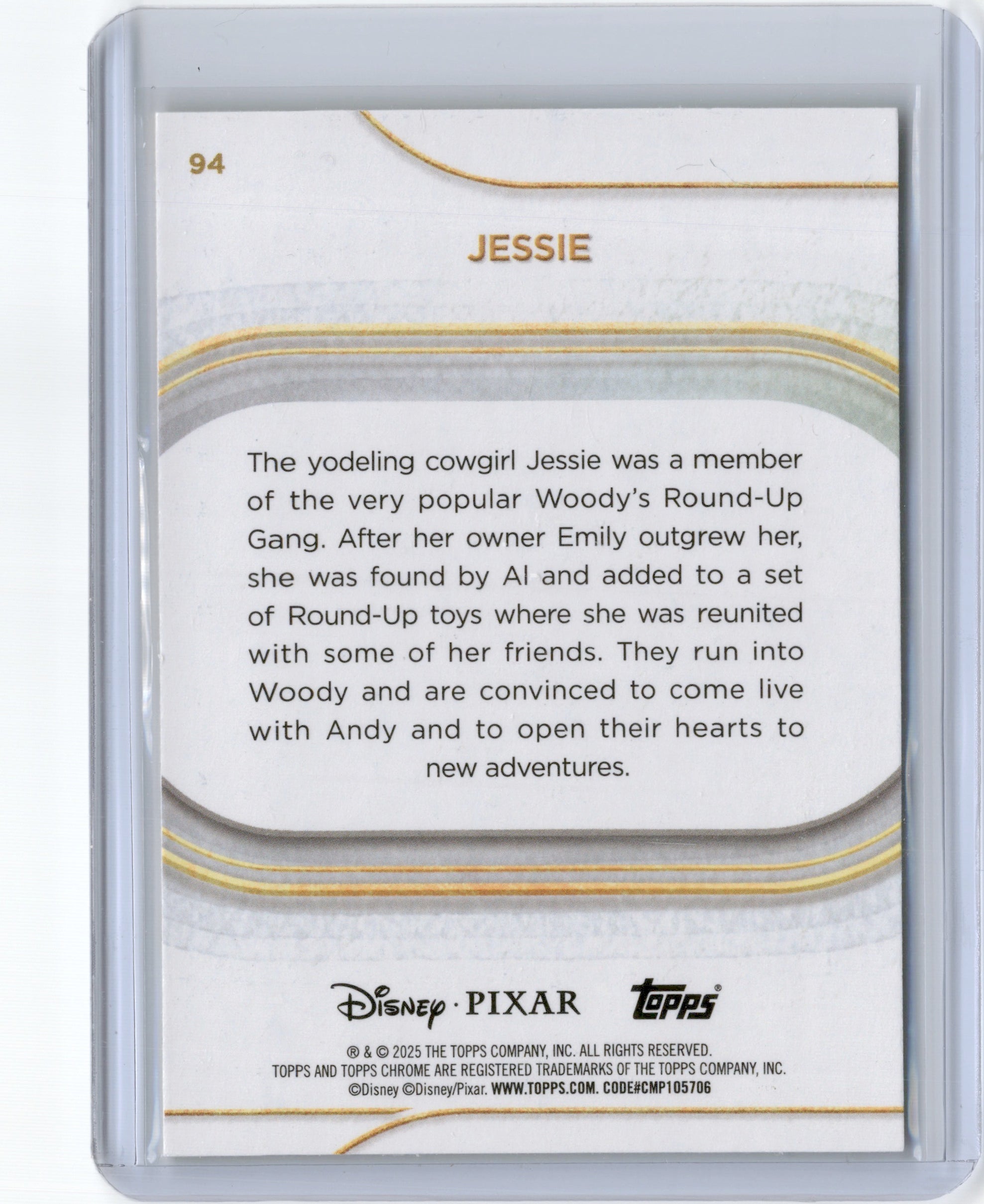 2025 CHROME DISNEY JESSIE YELLOW REFRACTOR /275