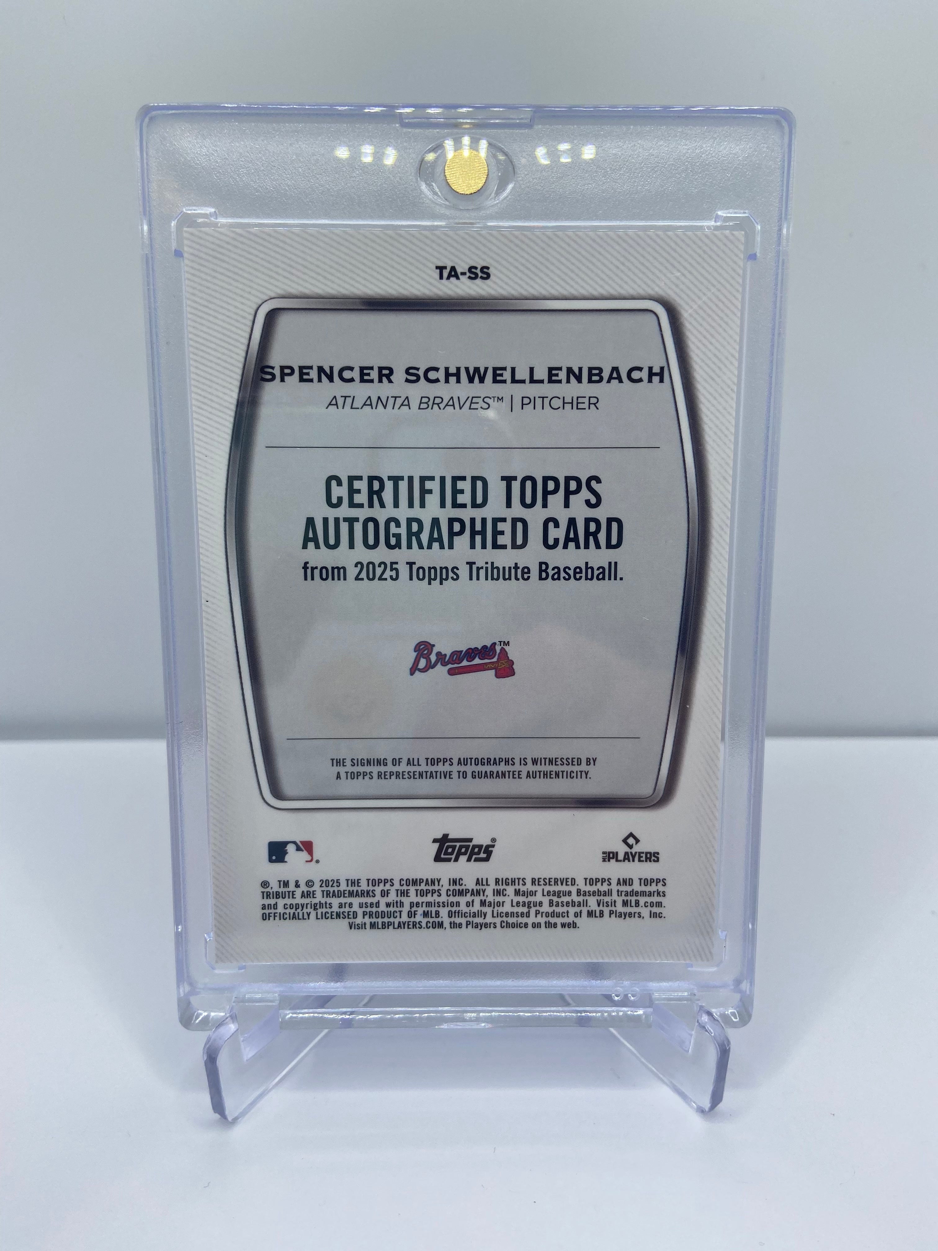 2025 TOPPS TRIBUTE SPENCER SCHWELLENBACH GOLD AUTO /75 ROOKIE RC BRAVES