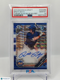 2019 1st Bowman Chrome Draft Brett Baty Blue Wave Auto /150 RC SP PSA 10 Pop 20