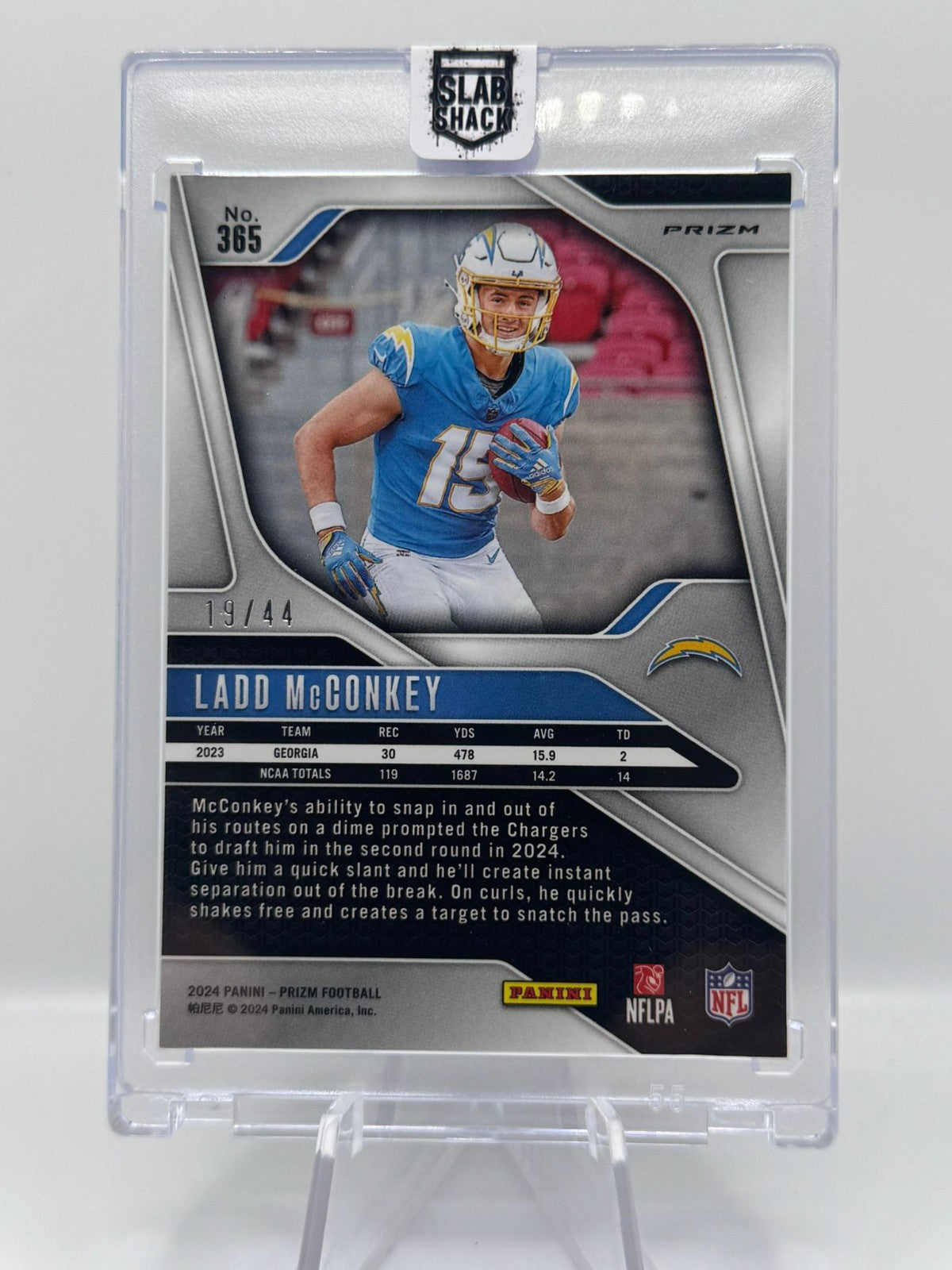 2024 Panini Prizm Ladd McConkey RC Rookie  Red & Yellow Prizm /44