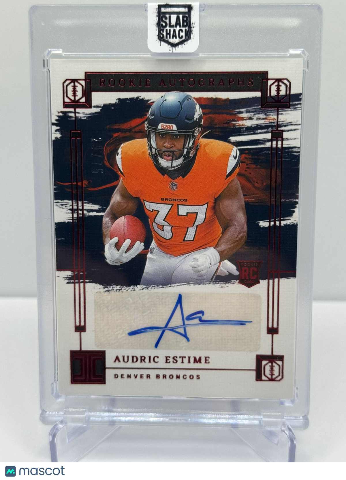2024 PANINI IMPECCABLE AUDRIC ESTIME RED ROOKIE AUTO /75 RC BRONCOS