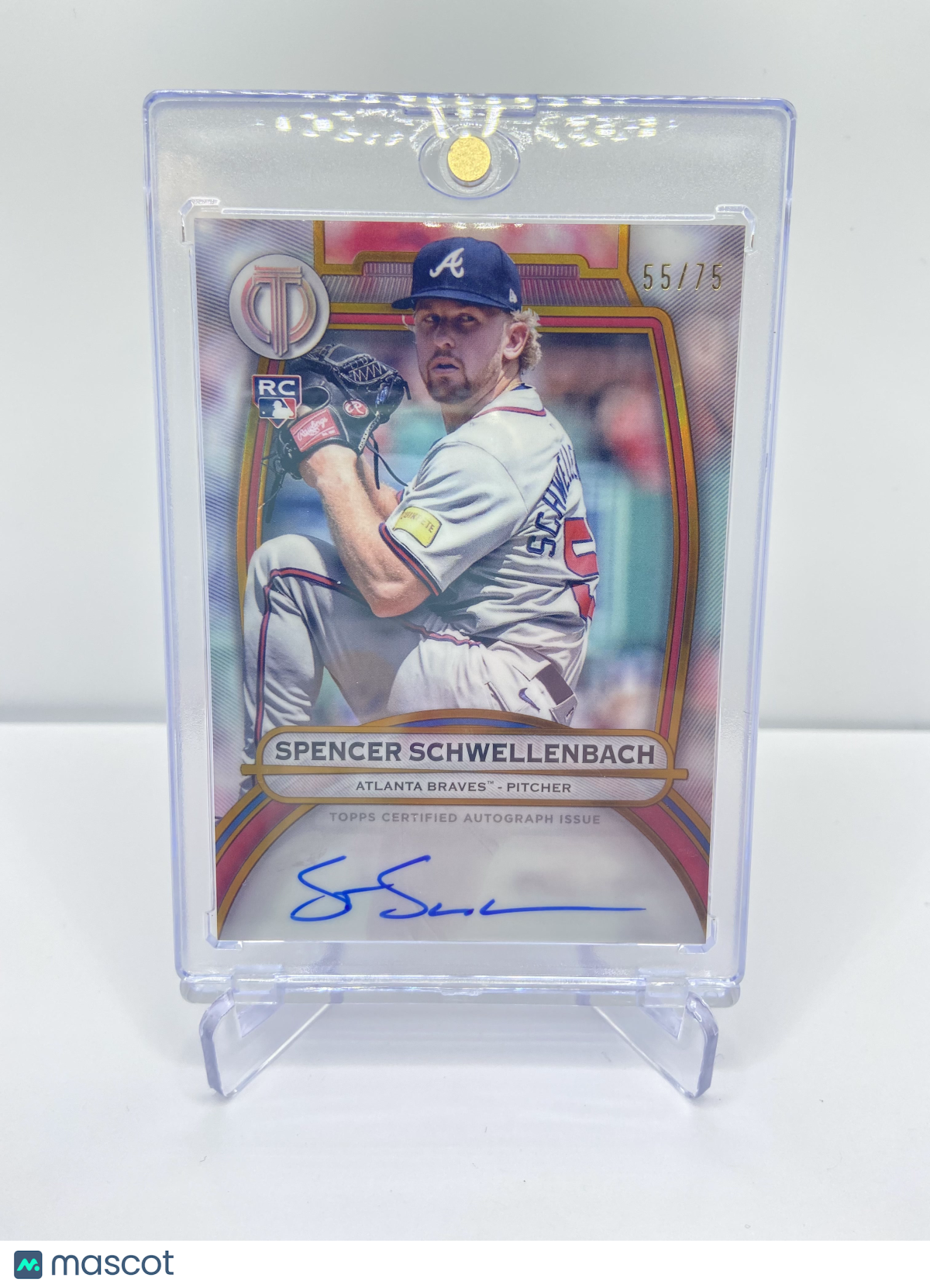 2025 TOPPS TRIBUTE SPENCER SCHWELLENBACH GOLD AUTO /75 ROOKIE RC BRAVES