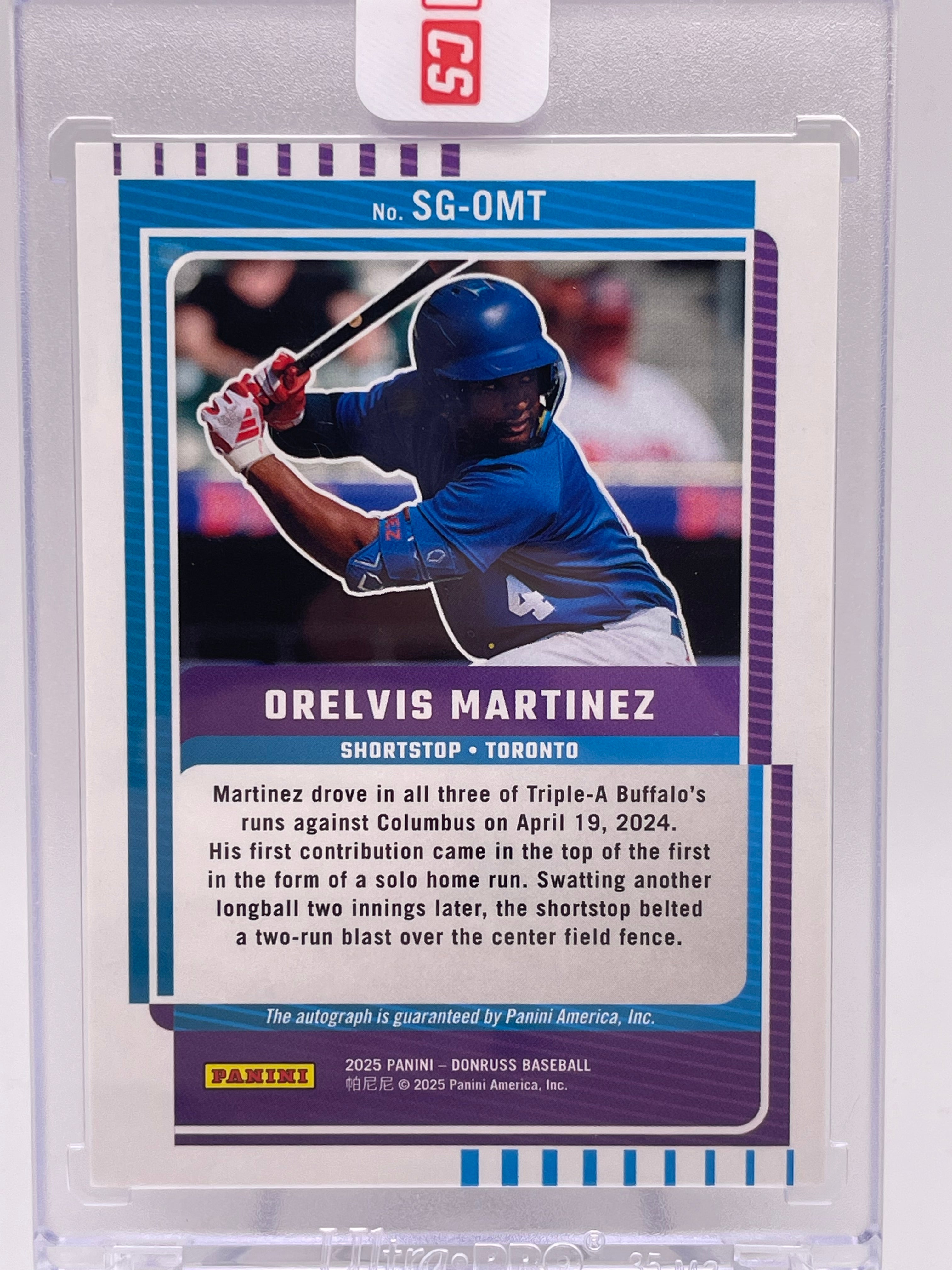 2025 PANINI DONRUSS ORELVIS MARTINEZ SIGNATURE SERIES AUTO RED /49 RC ROOKIE