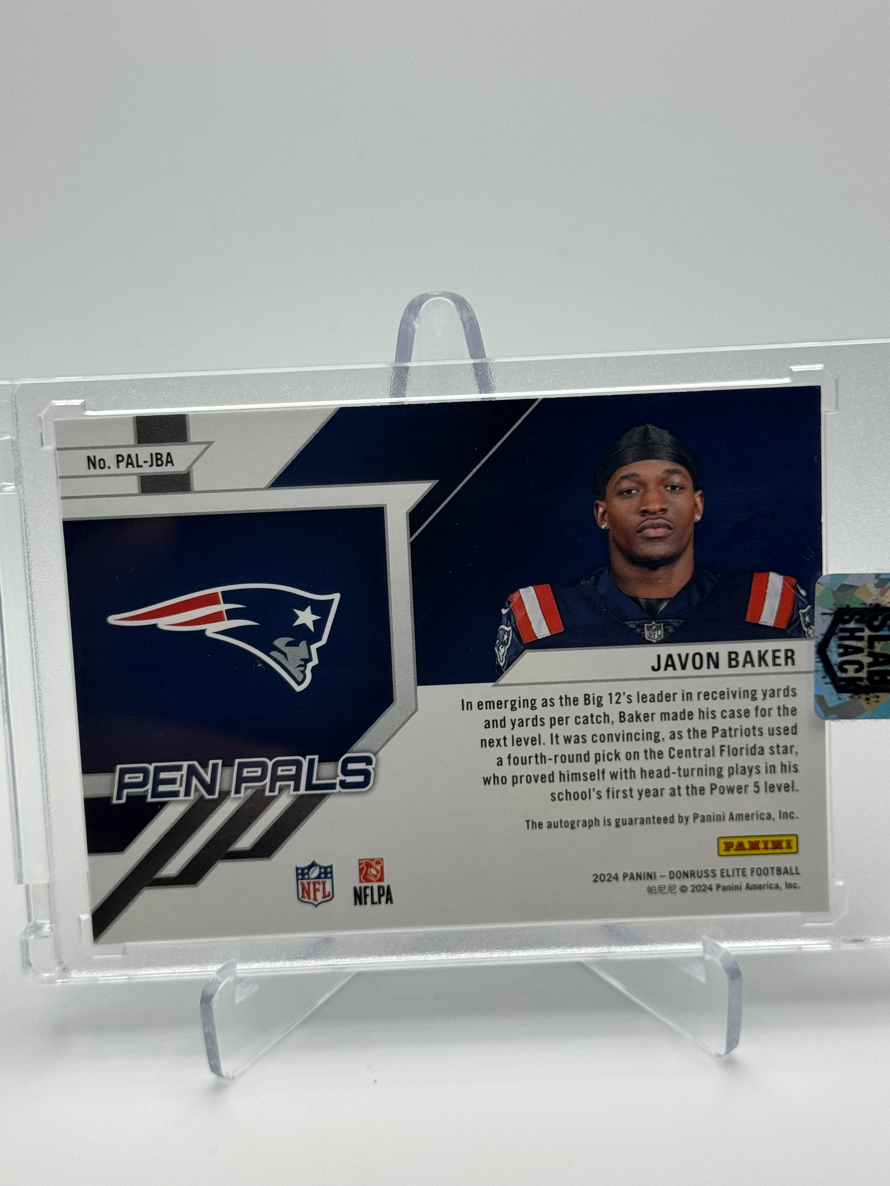 2025 DONRUSS ELITE JAVON BAKER PEN PALS BLACK INK AUTO