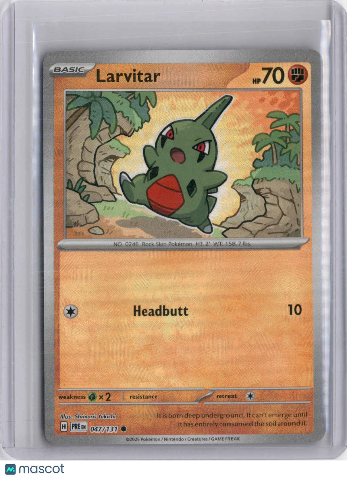 2025 PRISMATIC EVOLUTIONS LARVITAR MASTERBALL REVERSE HOLO #047/131