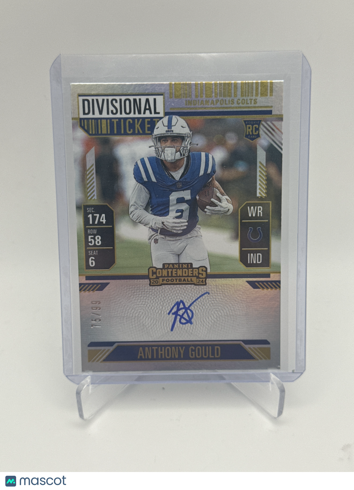 2024 CONTENDERS ANTHONY GOULD DIVISIONAL TICKET ROOKIE AUTO RC /99