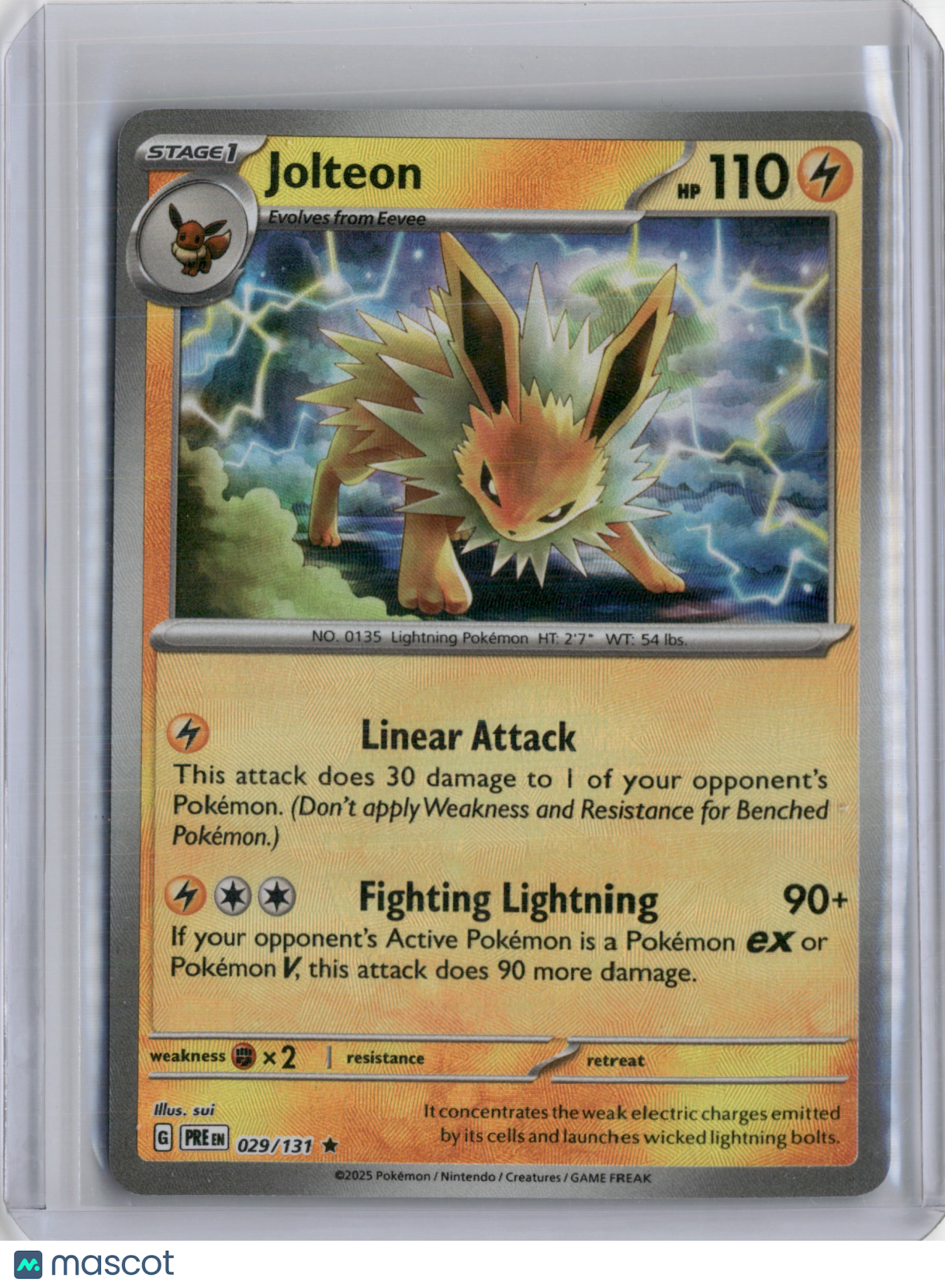 2025 PRISMATIC EVOLUTIONS JOLTEON POKEBALL REVERSE HOLO #029/131