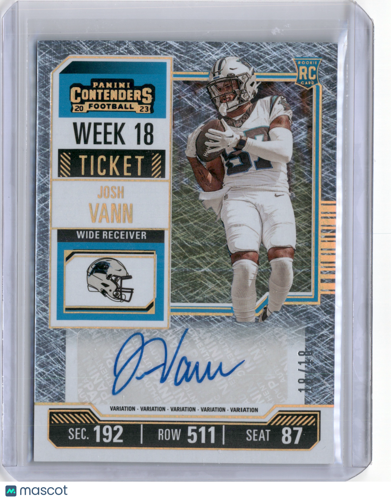 2023 CONTENDERS JOSH VANN ROOKIE WEEK 18 TICKET RC /18