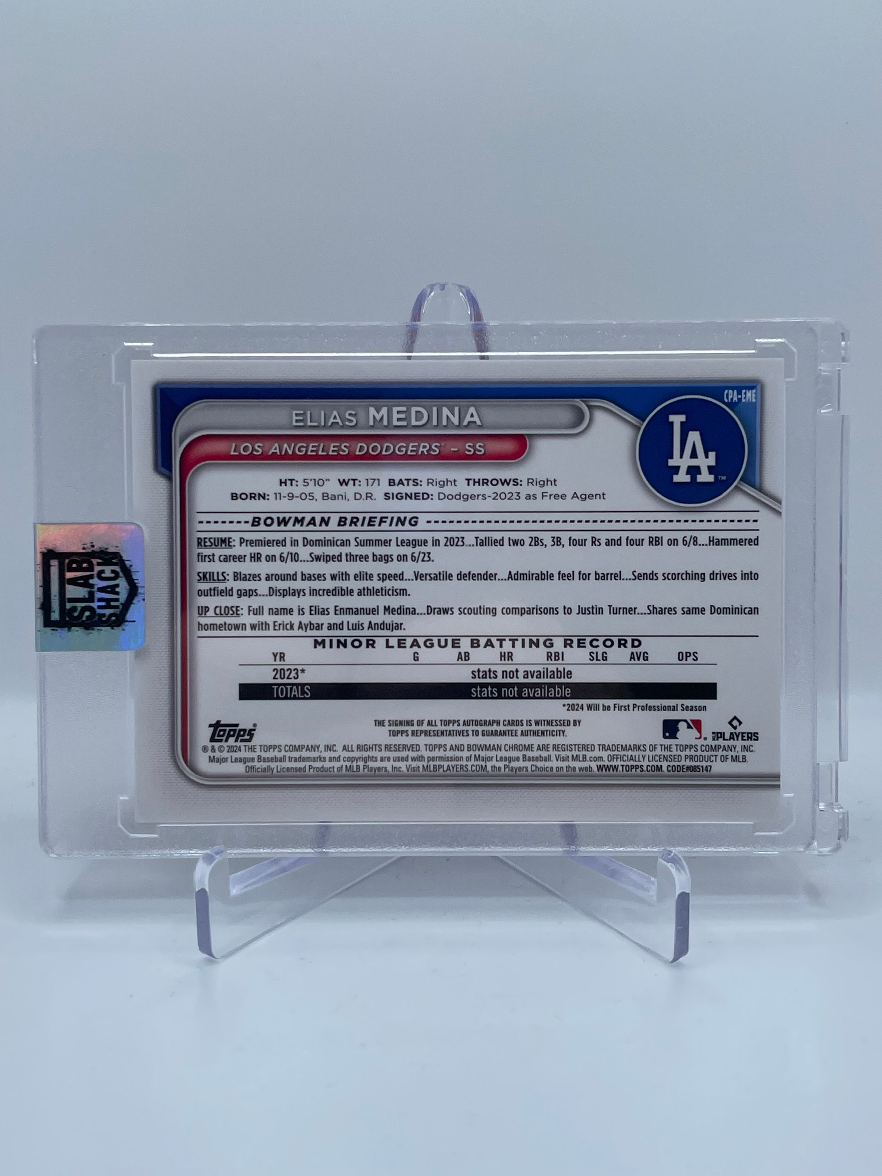 2024 BOWMAN CHROME ELIAS MEDINA 1ST BOWMAN ORANGE SHIMMER REFRACTOR AUTO /25