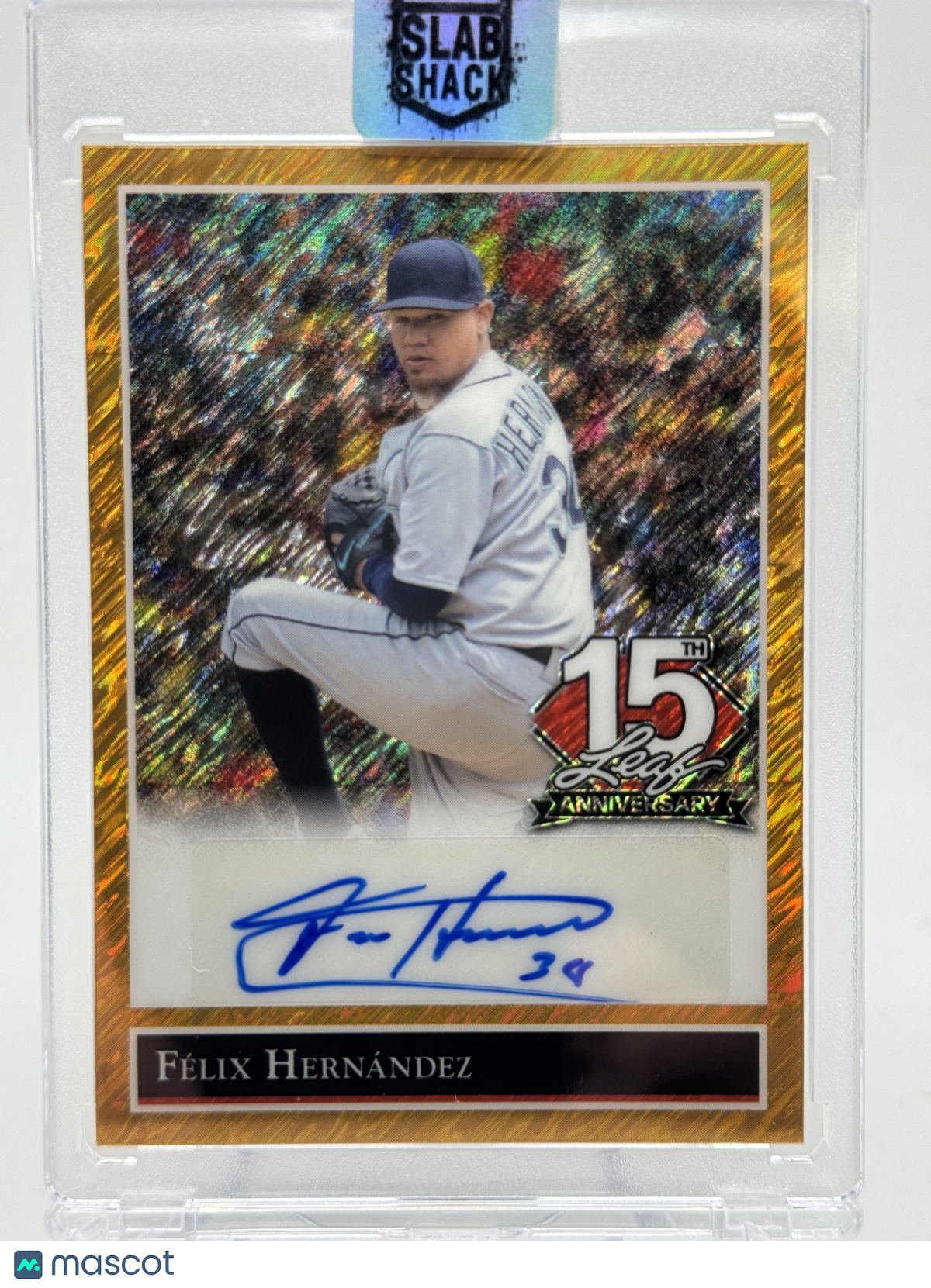 2025 LEAF 15TH ANNIVERSARY FELIX HERNANDEZ GOLD SHIMMER 1/1 AUTO