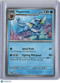 2025 PRISMATIC EVOLUTIONS VAPOREON POKEBALL REVERSE HOLO #022/131