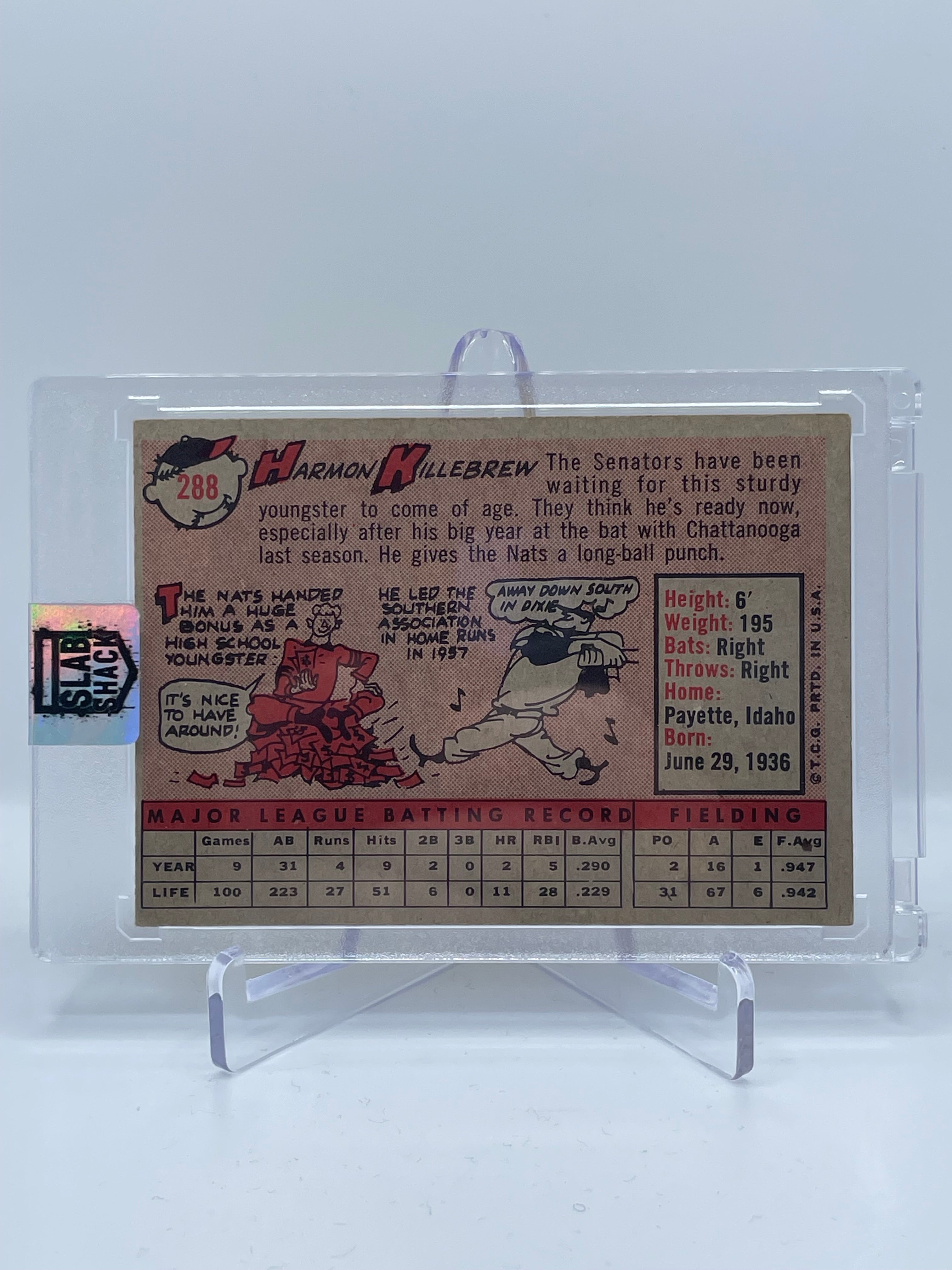 1958 TOPPS HARMON KILLEBREW #288