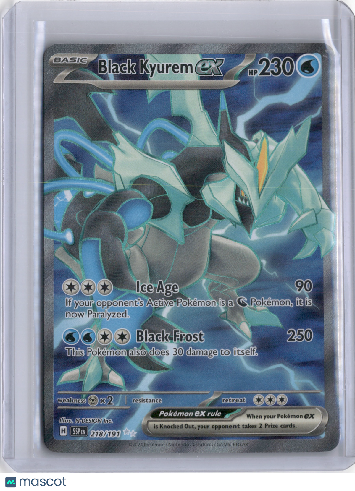 2024 SURGING SPARKS BLACK KYUREM EX FULL ART ULTRA RARE #218/191