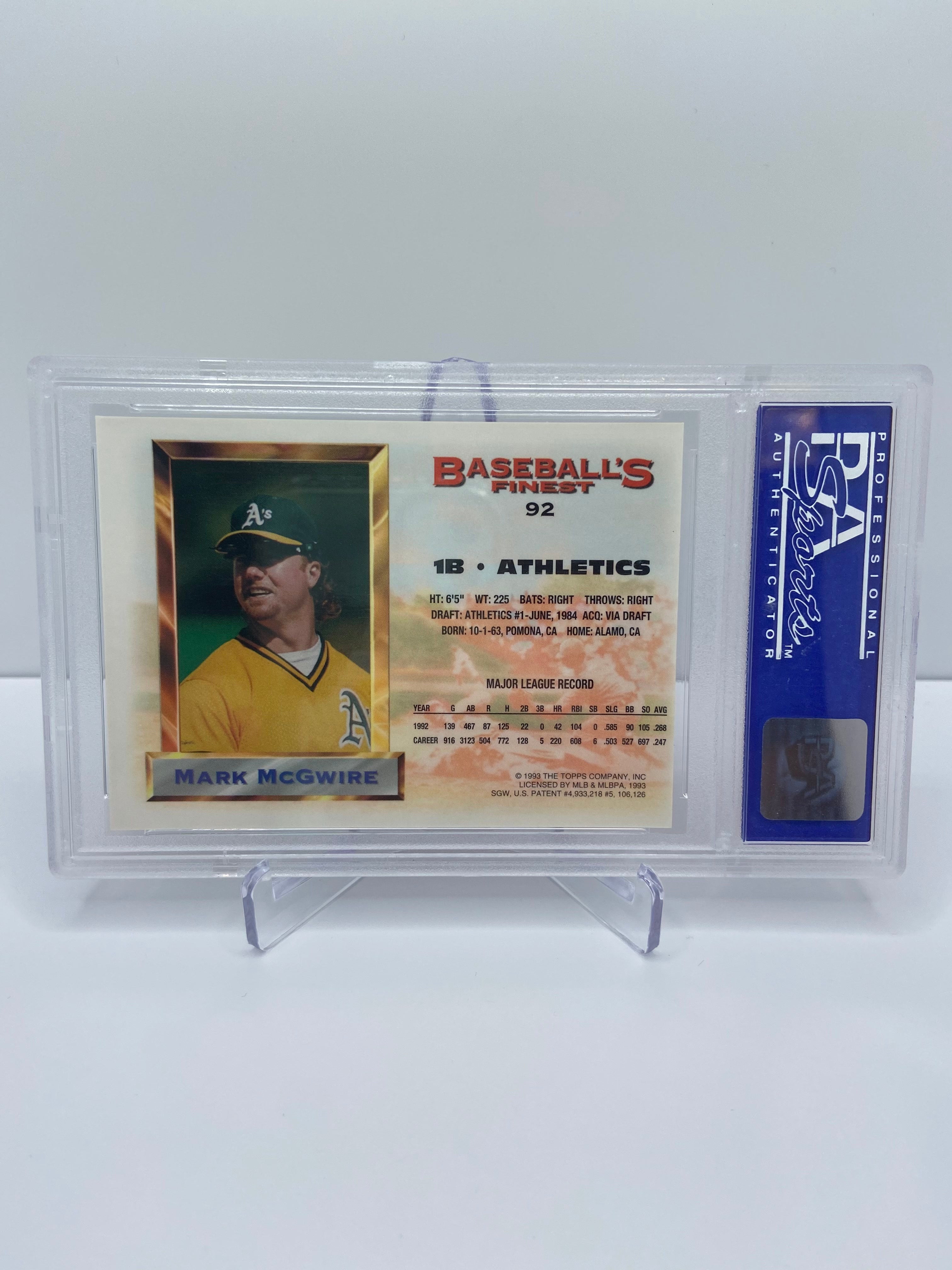 1993 Finest Mark McGwire #92 Refractor PSA 9