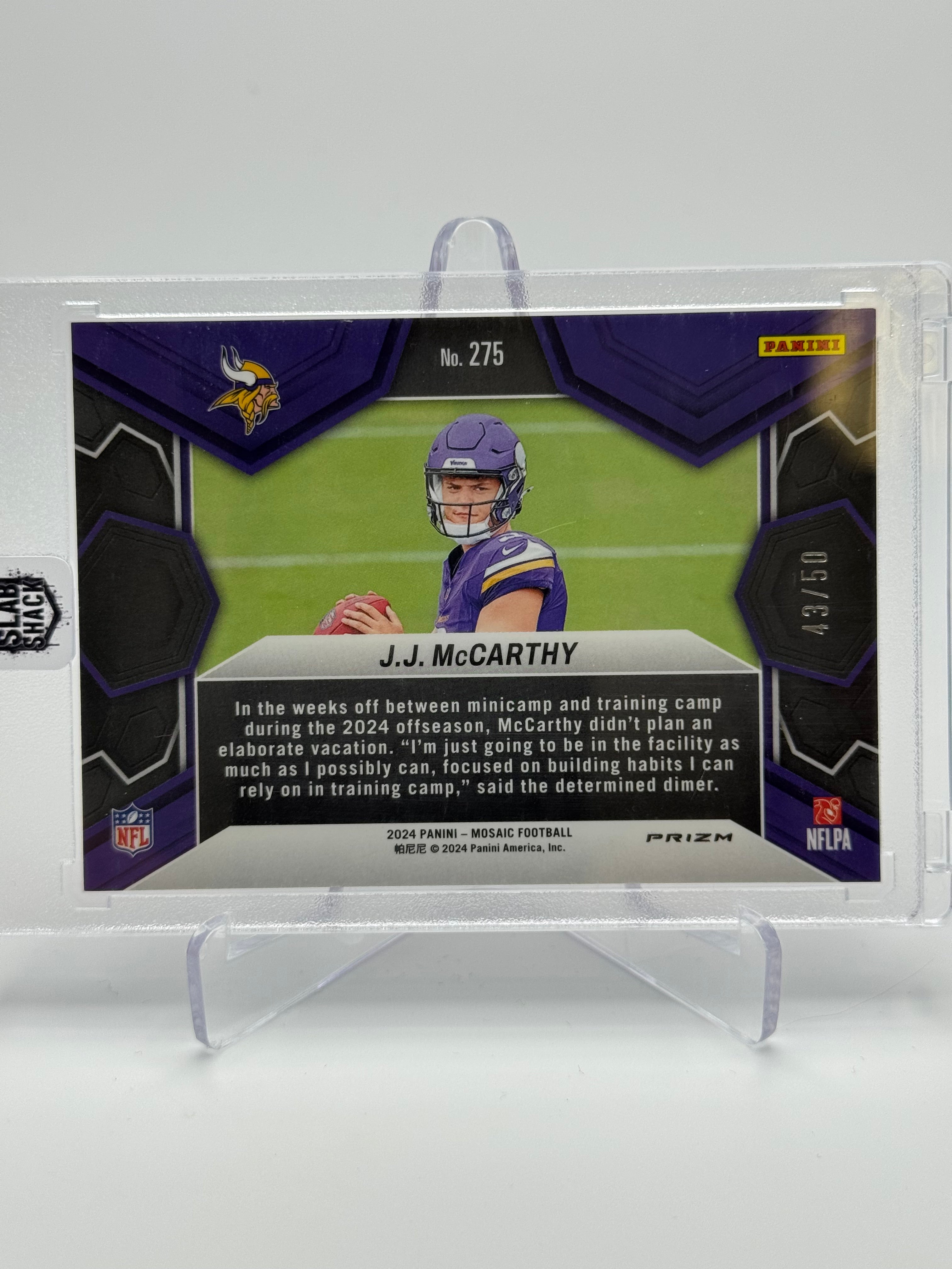 2024 MOSAIC JJ MCCARTHY NFL DEBUT PURPLE DISCO /50