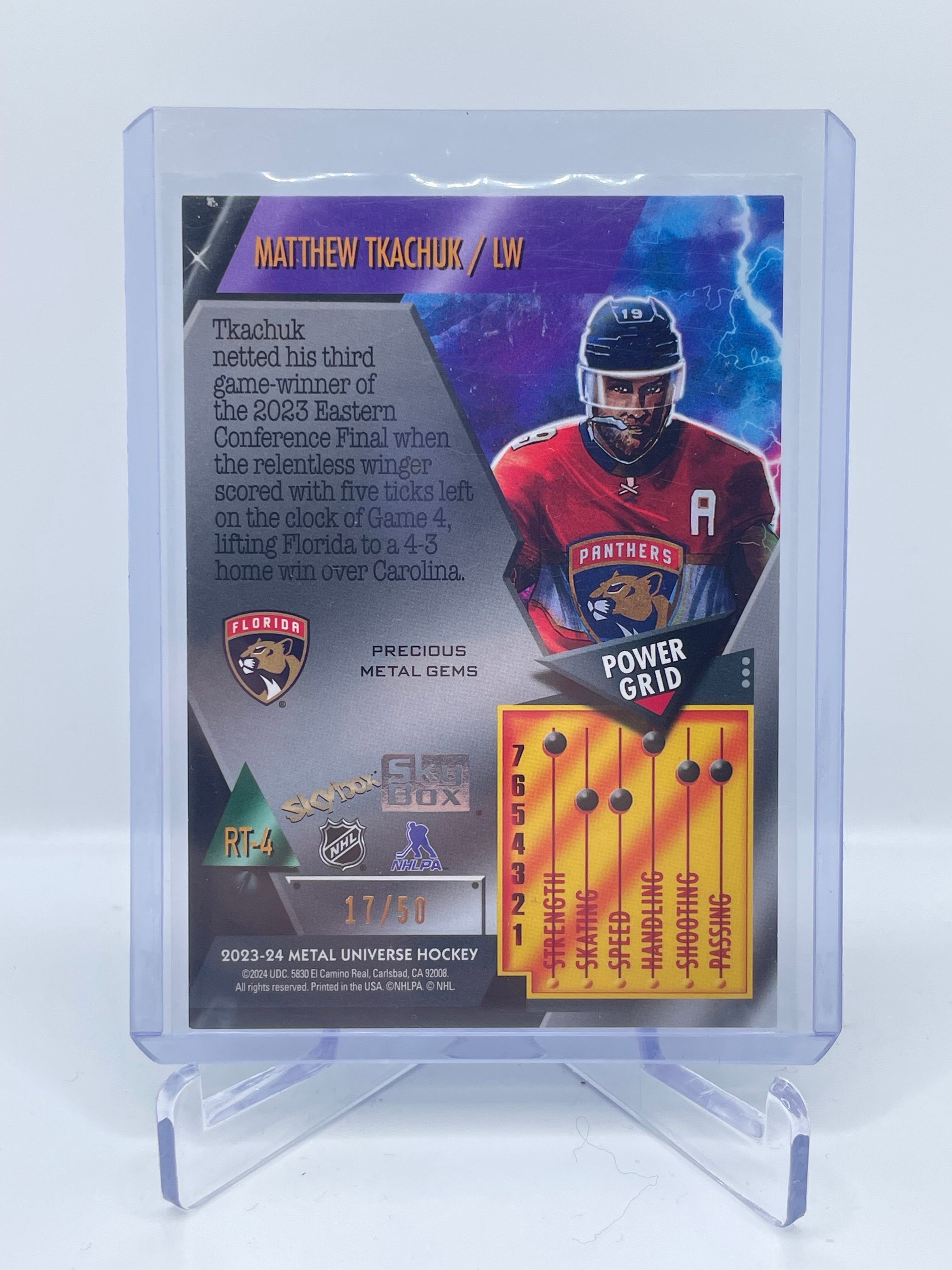 2023 UPPER DECK SKYBOX MATTHEW TKACHUK PRECIOUS METAL GEMS PMG BLUE /50
