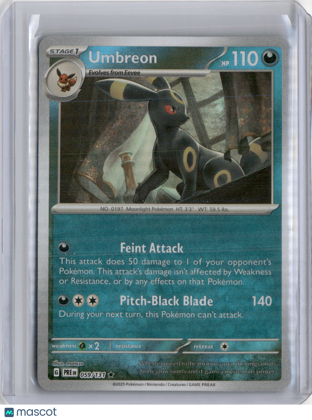 2025 PRISMATIC EVOLUTIONS UMBREON (B) POKEBALL REVERSE HOLO #059/131
