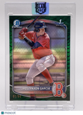 2025 BOWMAN JHOSTYNXON GARCIA 1ST CHROME PROSPECT GREEN REPTILIAN REF. /99 RC