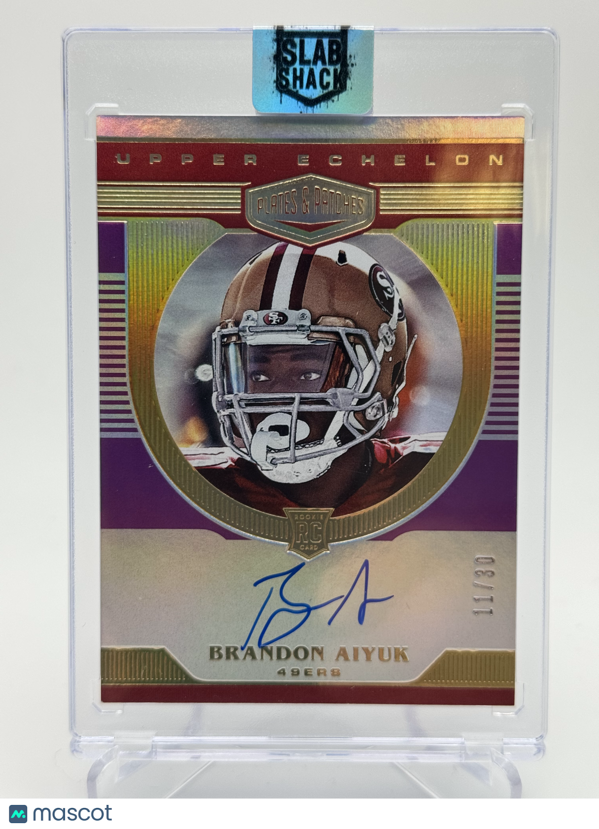 2020 PLATES & PATCHES BRANDON AIYUK UPPER ECHELON RC AUTO /30