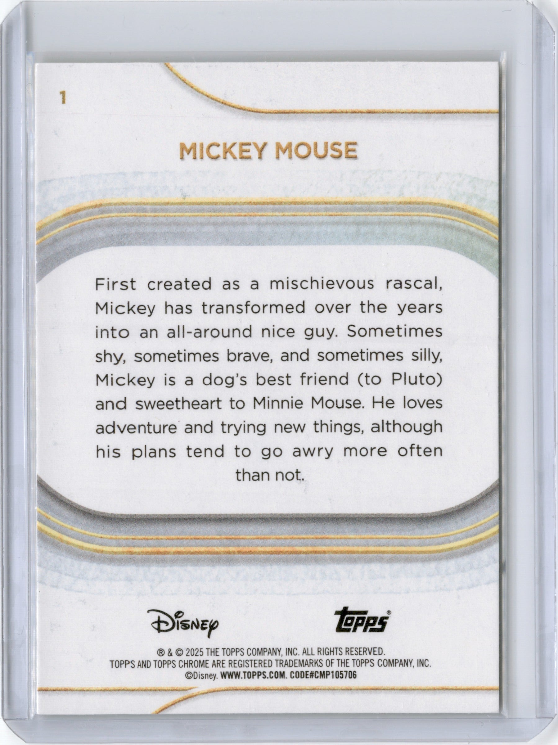 2025 TOPPS CHROME MICKEY MOUSE YELLOW  MINI DIAMOND