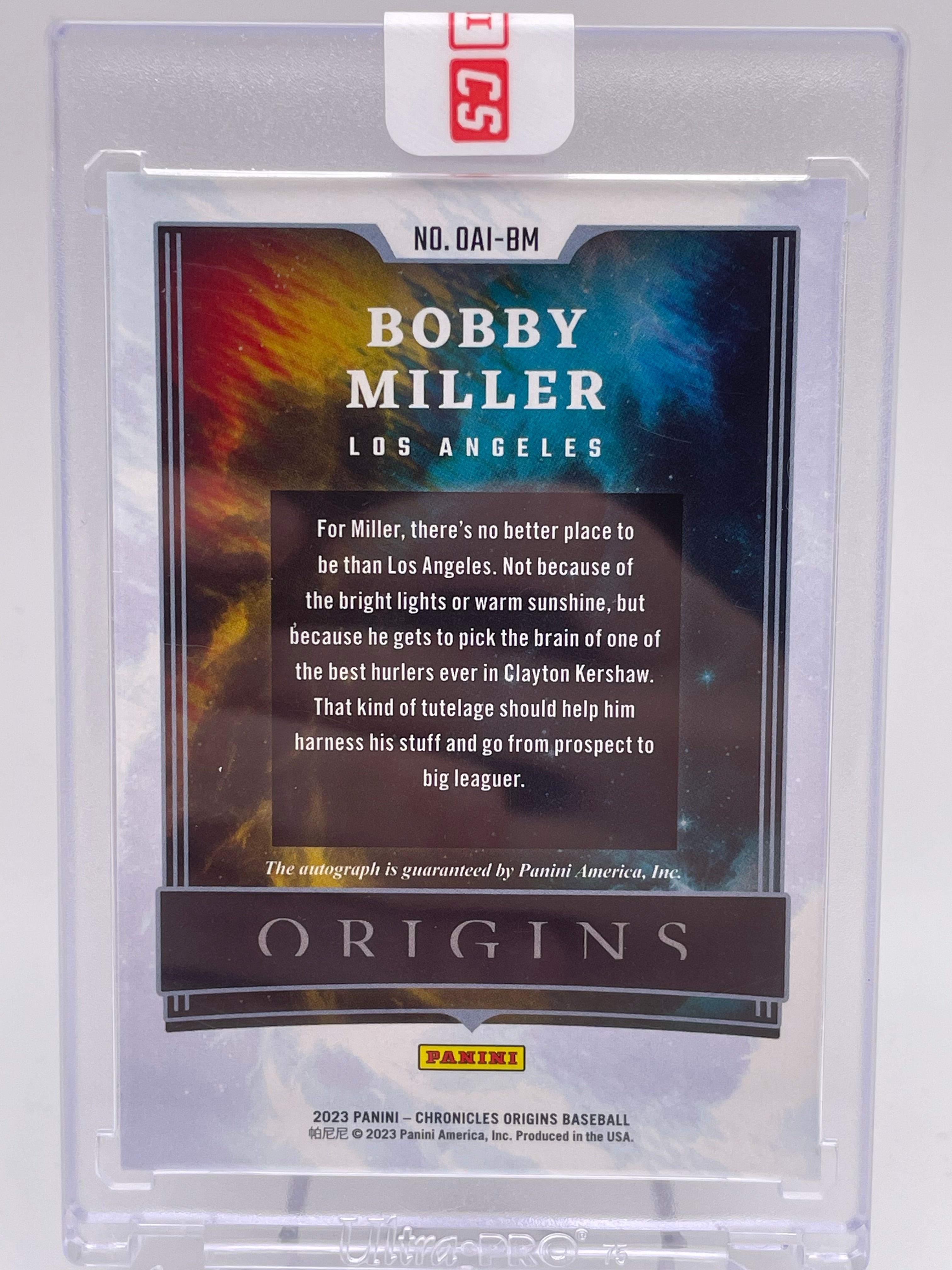 2023 PANINI ORIGINS BOBBY MILLER SILVER INK AUTO /25 PROSPECT RC