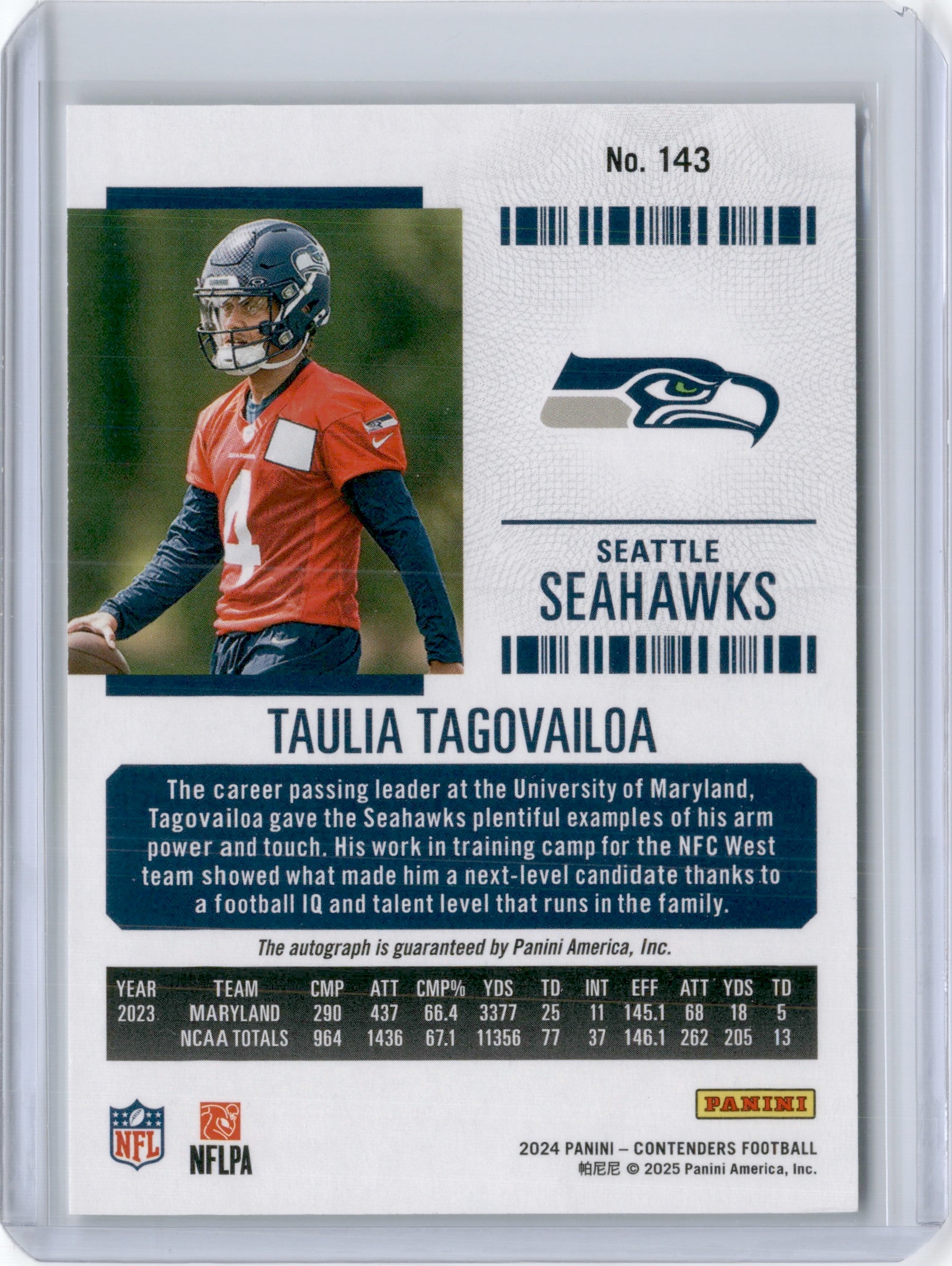 2024 TAULIA TAGOVAILOA CONTENDERS ROOKIE TICKET AUTO RC