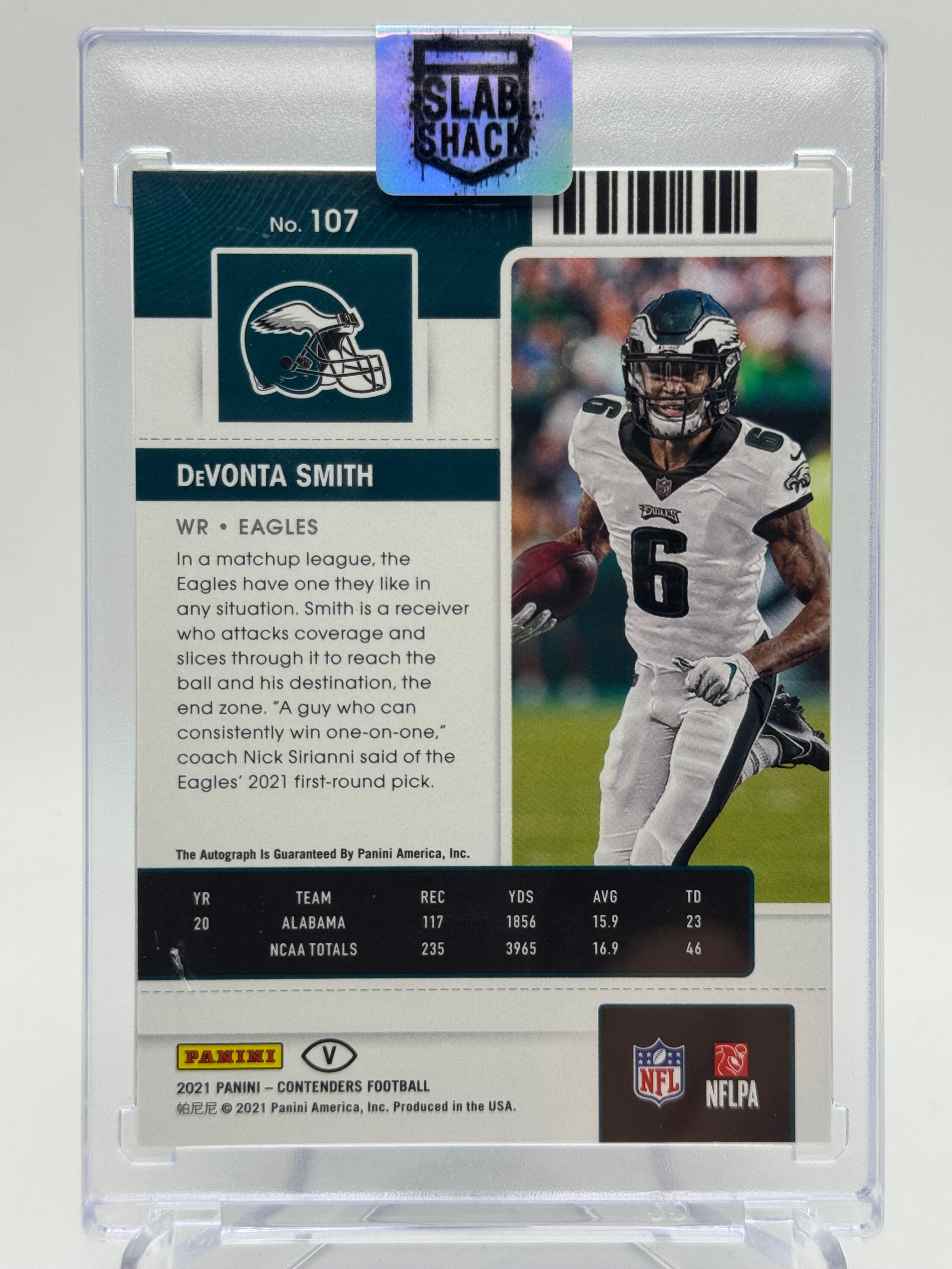 2021 CONTENDERS DEVONTA SMITH WILD CARD ROUND RC AUTO