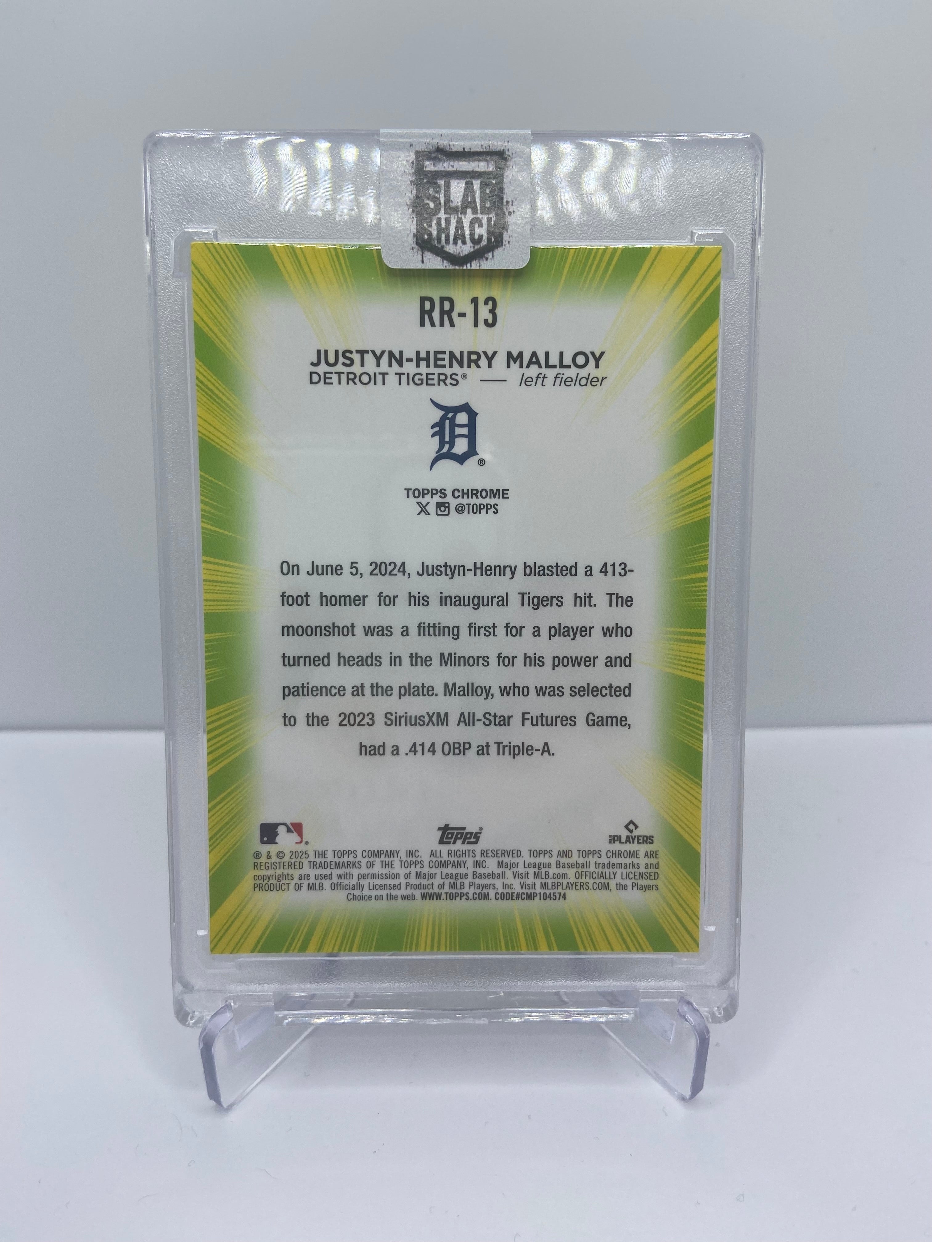 2025 TOPPS CHROME JUSTYN-HENRY MALLOY RADIATING ROOKIES REFRACTOR SP RC ROOKIE