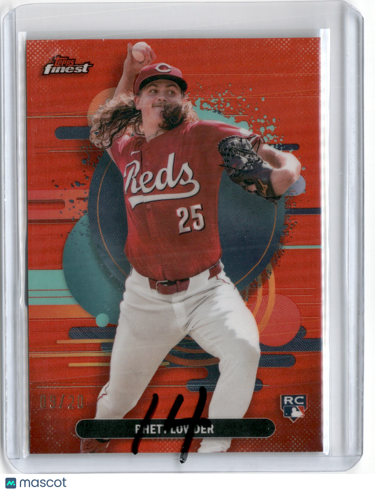 2025 TOPPS FINEST RHETT LOWDER ORANGE REFRACTOR /20 ROOKIE RC
