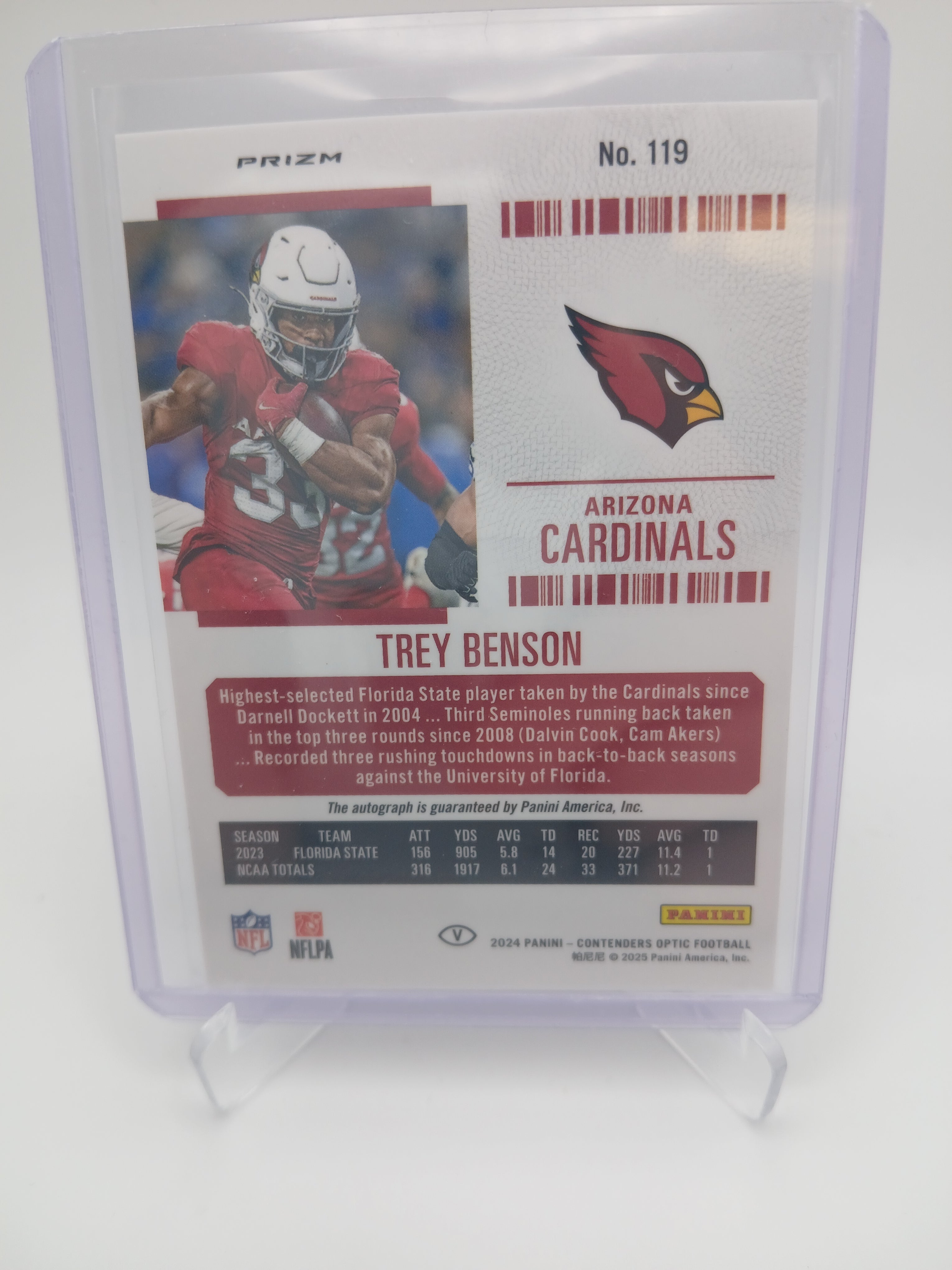 2024 CONTENDERS OPTIC TREY BENSON SILVER AUTO