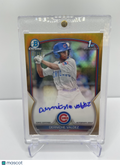 2023 BOWMAN DERNICHE VALDEZ GOLD REFRACTOR /50 1ST CHROME PROSPECT AUTO RC