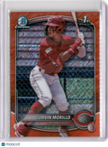 2025 BOWMAN CHROME JIRVIN MORILLO 1ST BOWMAN ORANGE SHIMMER REFRACTOR /25