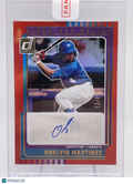 2025 PANINI DONRUSS ORELVIS MARTINEZ SIGNATURE SERIES AUTO RED /49 RC ROOKIE