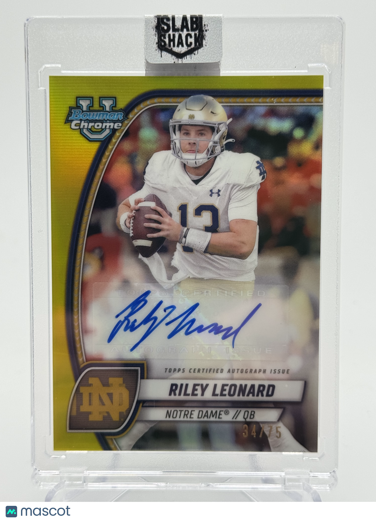 2024 BOWMAN UNIVERSITY RILEY LEONARD AUTO YELLOW /75