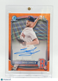 2025 BOWMAN CHROME DAVID SANDLIN 1ST BOWMAN AUTOGRAPH ORANGE WAVE REFRACTOR