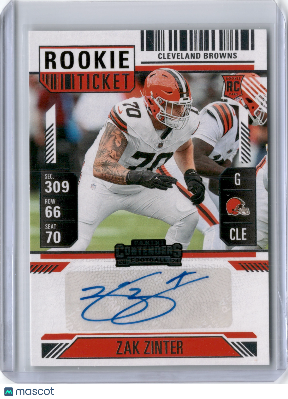 2024 ZAK ZINTER CONTENDERS ROOKIE TICKET AUTO RC