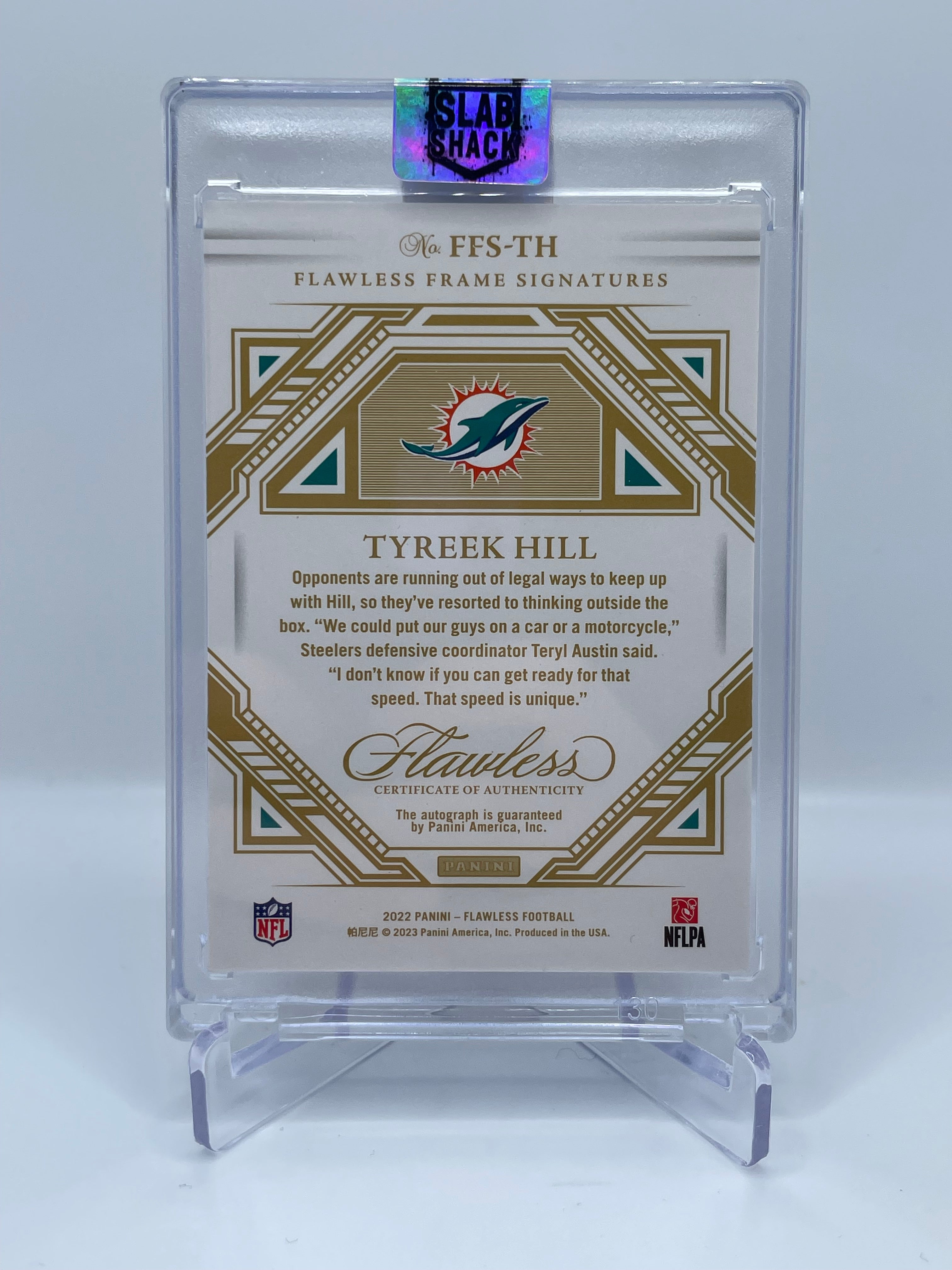 2022 FLAWLESS TYREEK HILL FRAME SIGNATURE AUTO /25