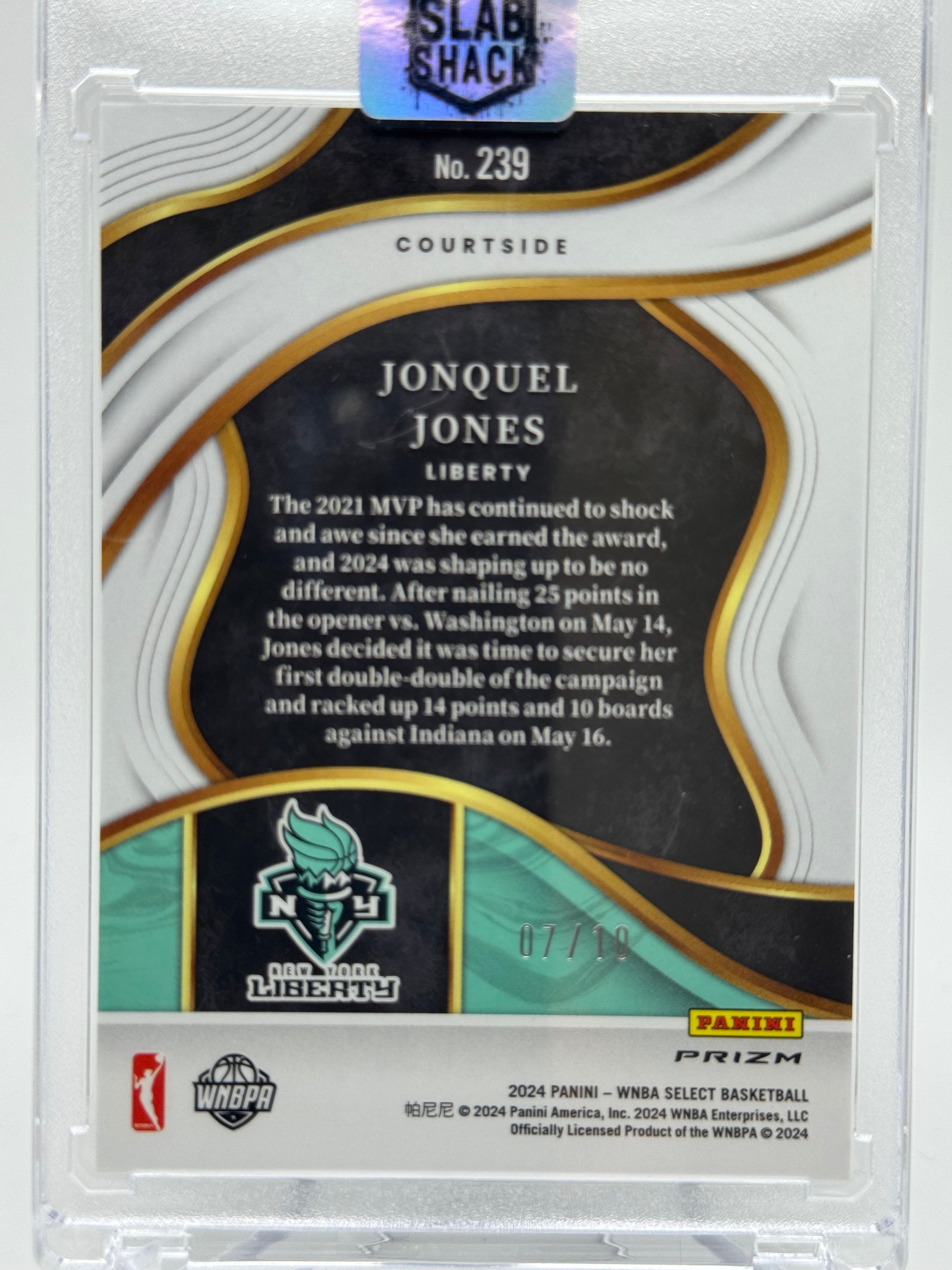 2024 PANINI SELECT JONQUEL JONES GOLD COURTSIDE PRIZM /10